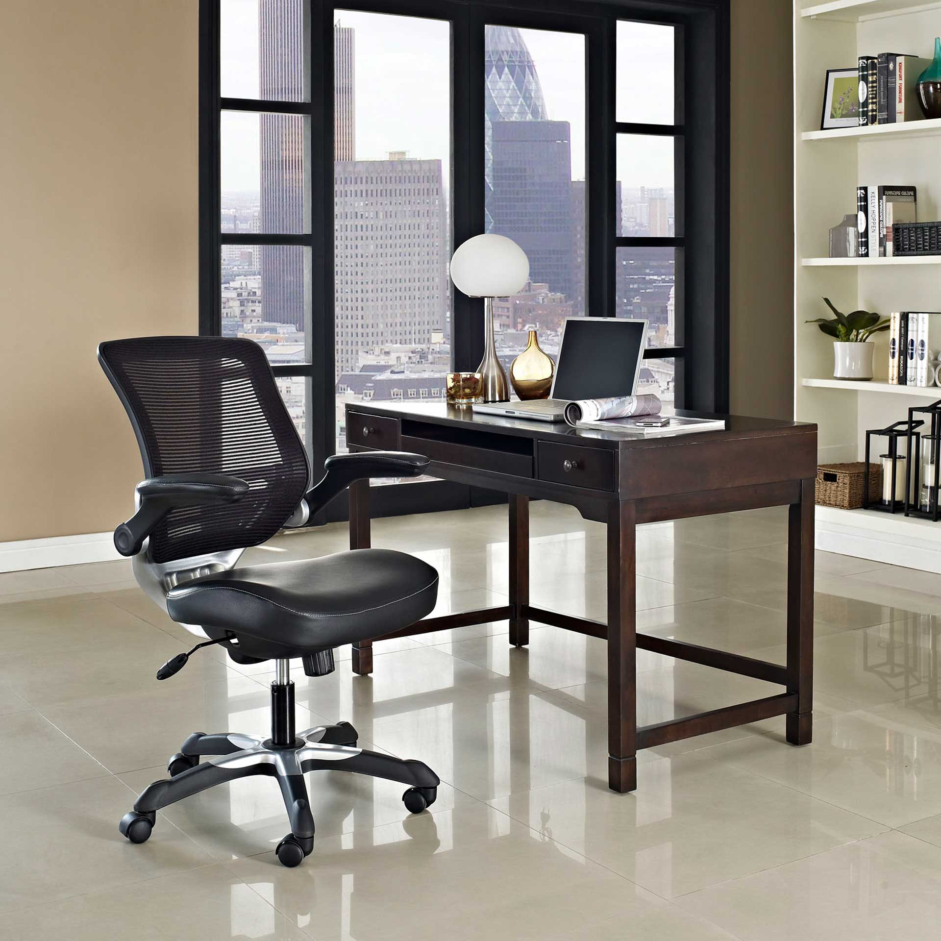 Eloise Vinyl Office Chair Black - Image 7