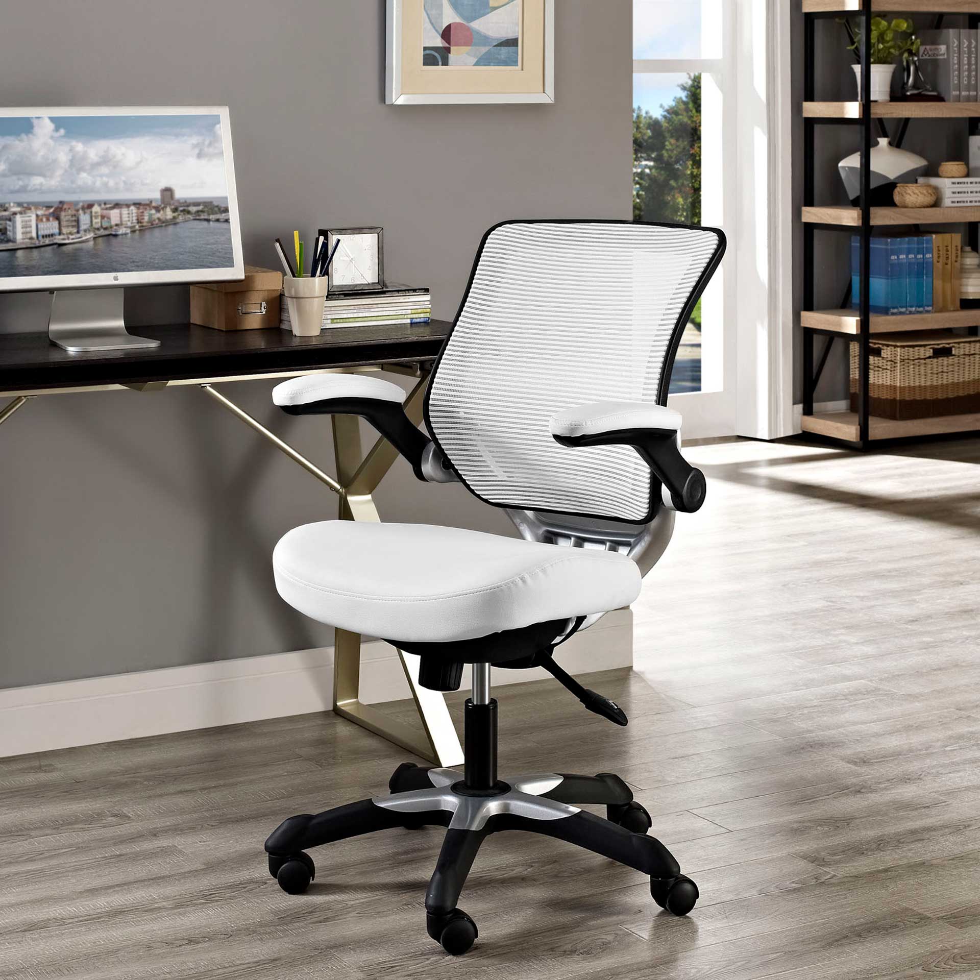 Eloise Vinyl Office Chair White - Image 4