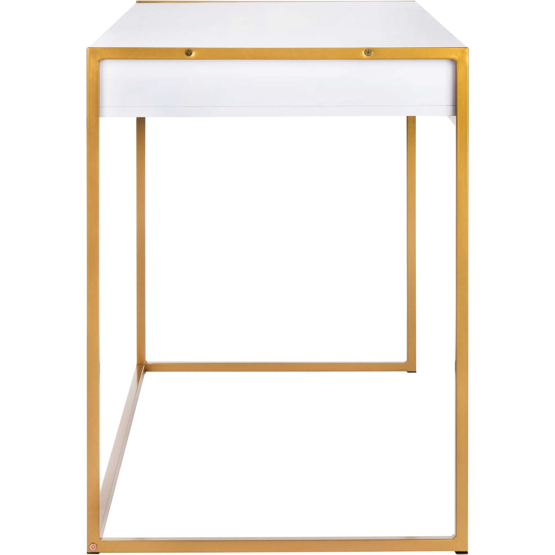 Elvis 1 Drawer Desk White/Gold - Image 3