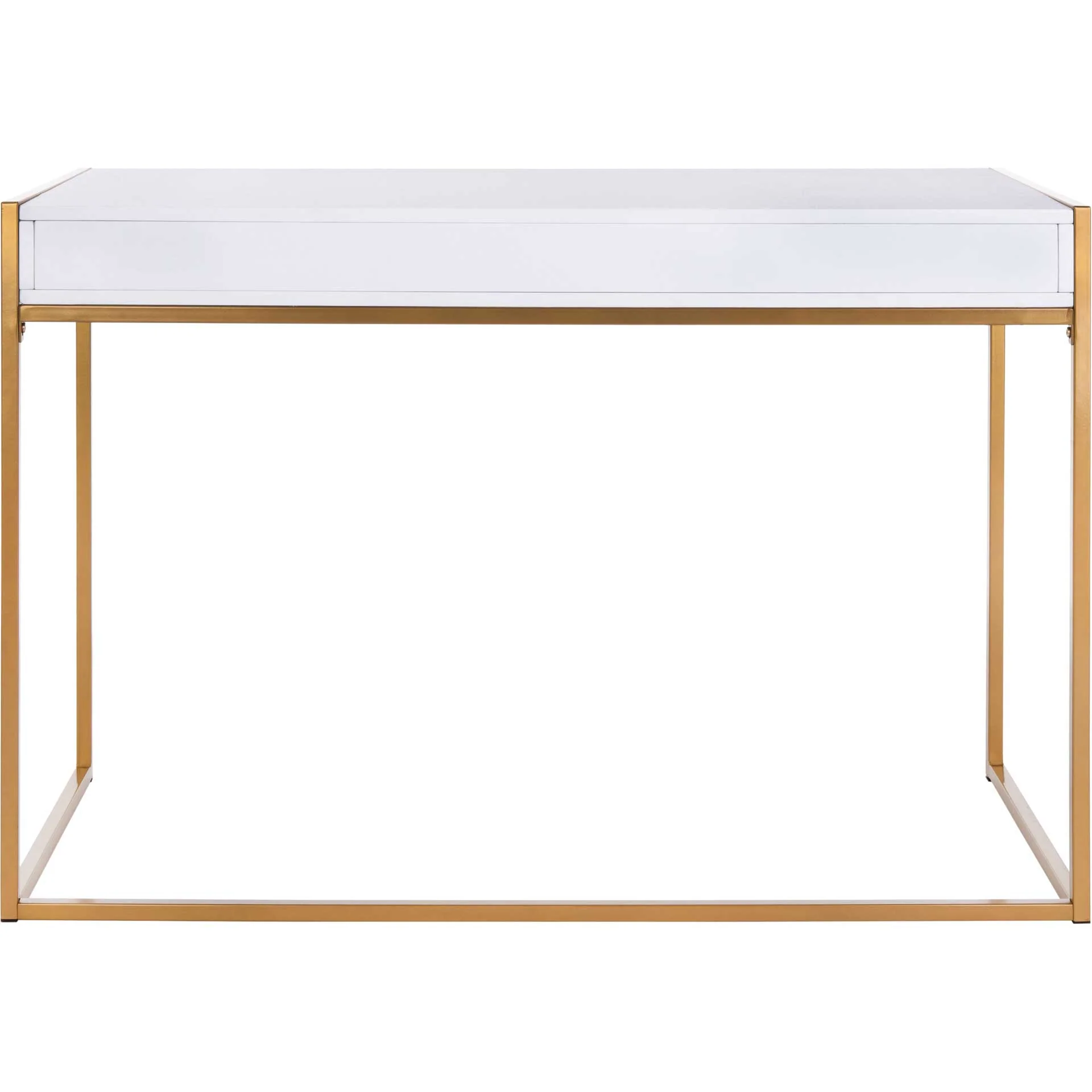 Elvis 1 Drawer Desk White/Gold - Image 4