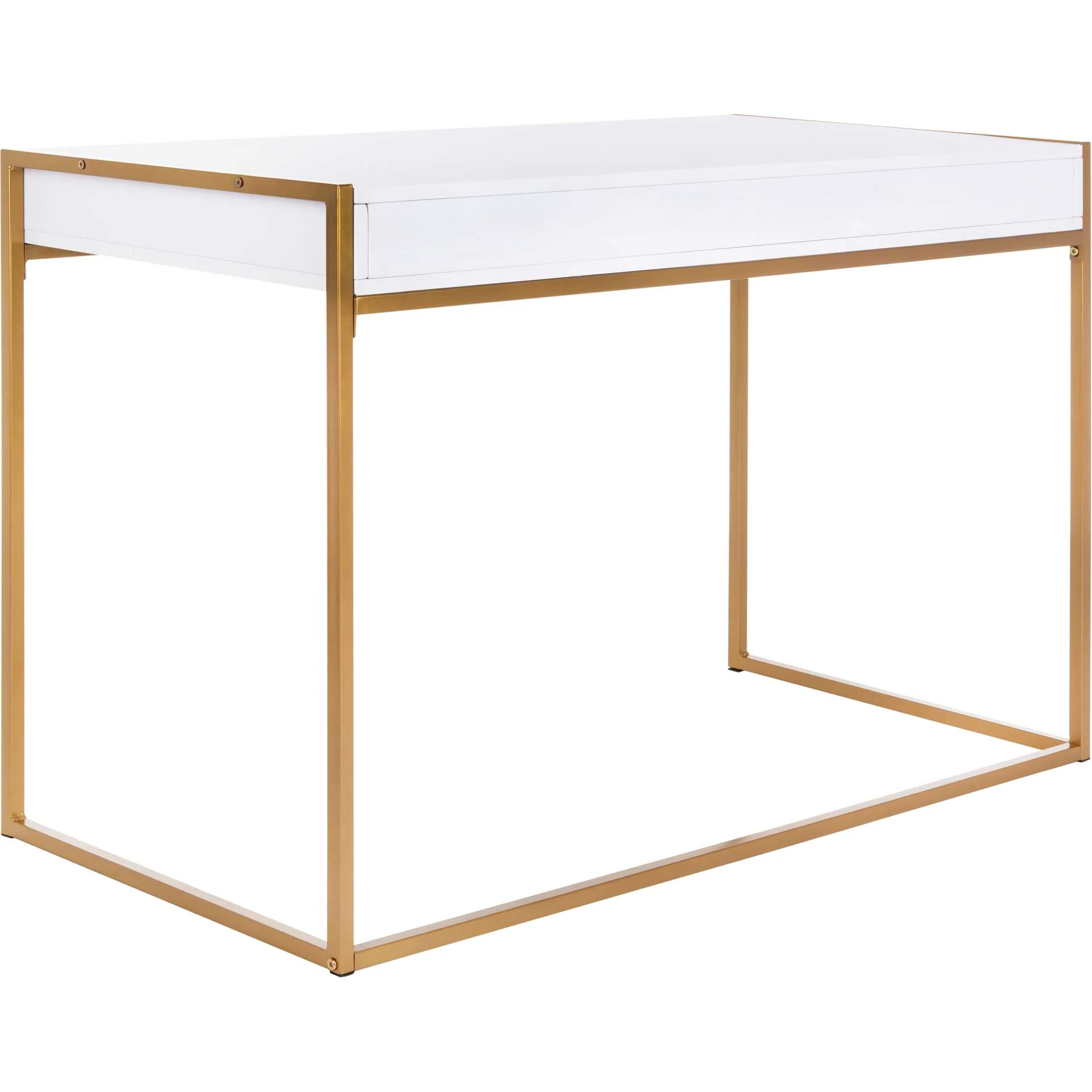 Elvis 1 Drawer Desk White/Gold - Image 5