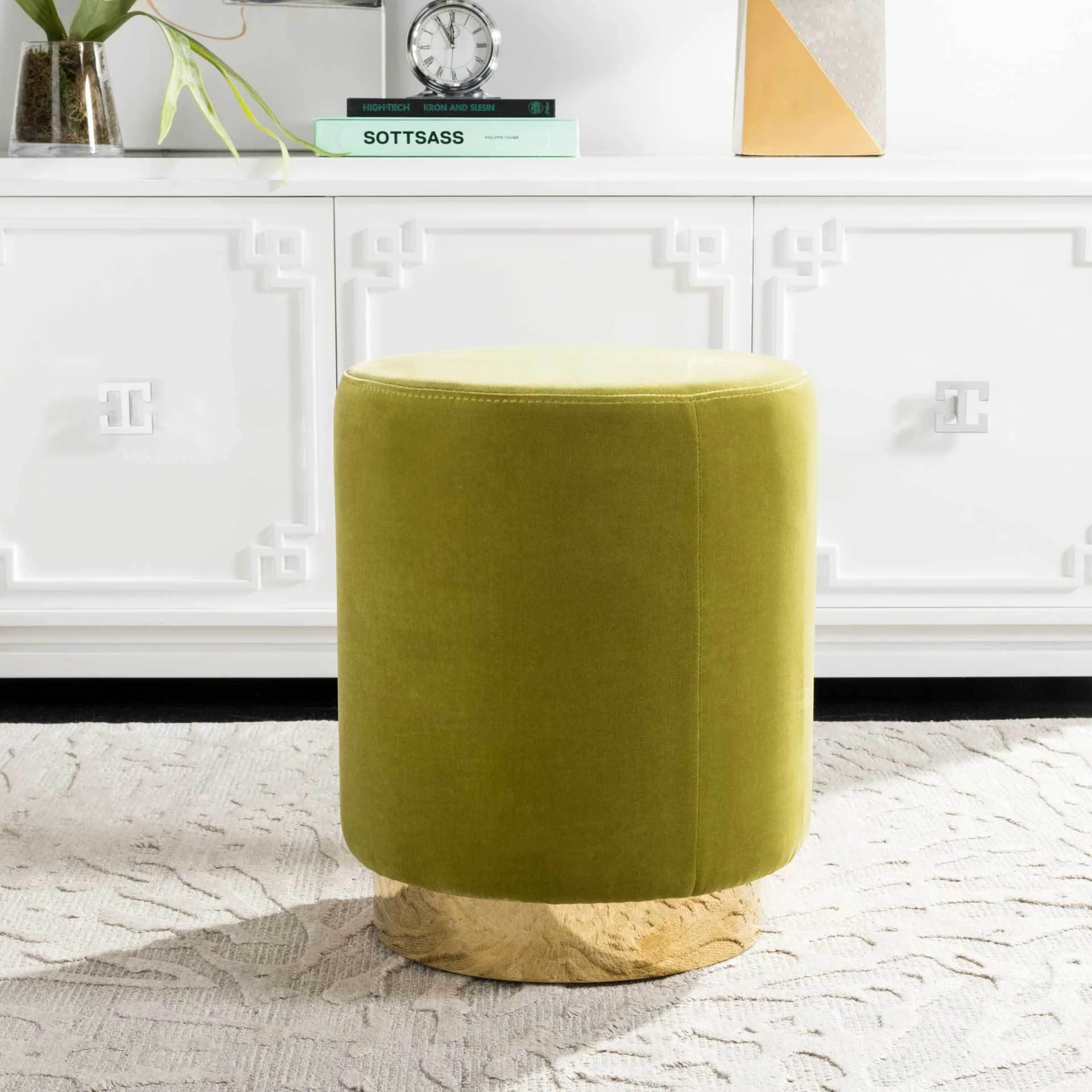 Elyse Ottoman Lime/Brass - Image 4