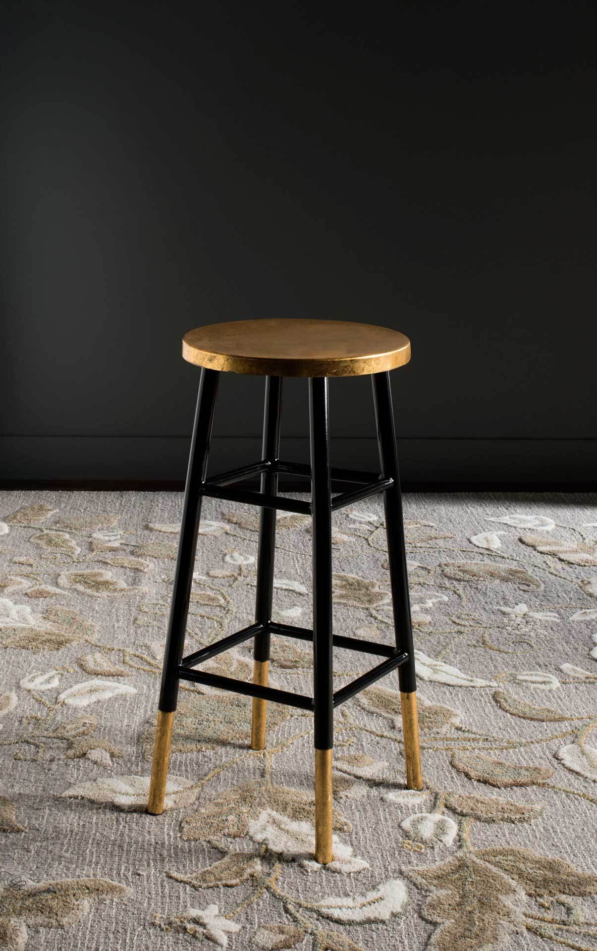 Ema Dipped Gold Leaf Bar Stool Black - Image 3