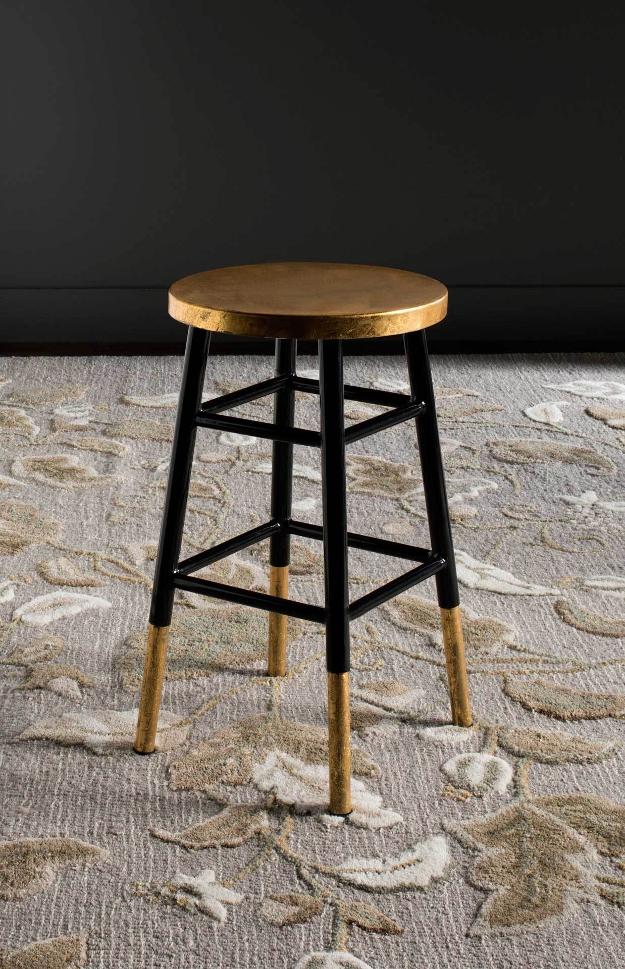 Ema Dipped Gold Leaf Bar Stool Black - Image 6
