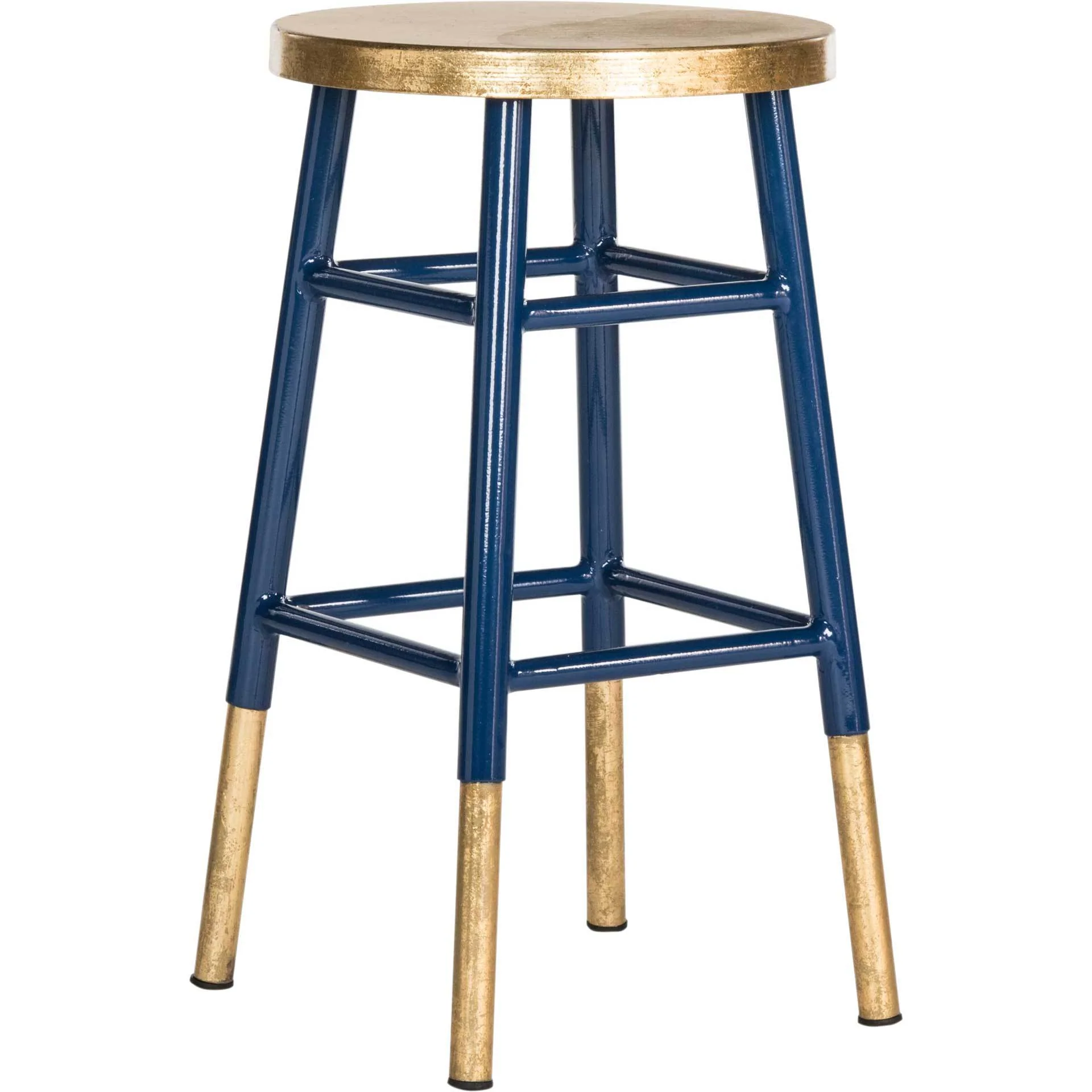 Ema Dipped Gold Leaf Bar Stool Navy - Image 4