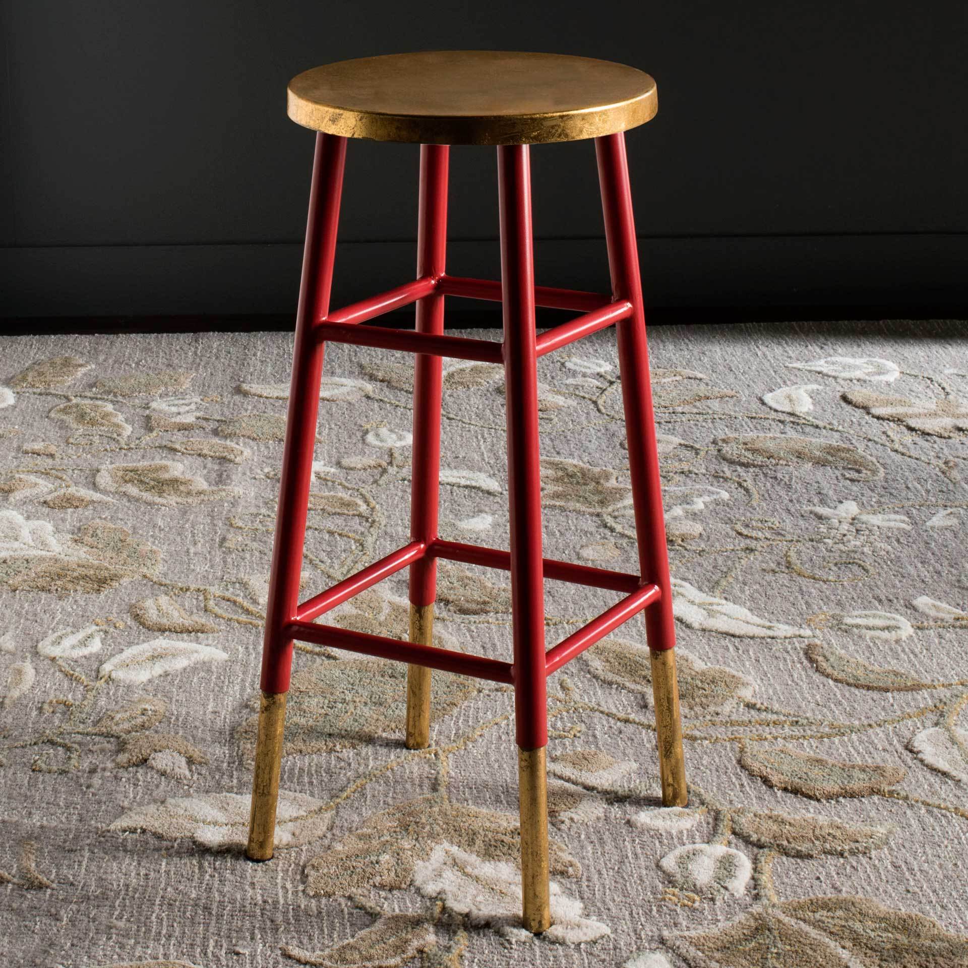 Ema Dipped Gold Leaf Bar Stool Red - Image 3