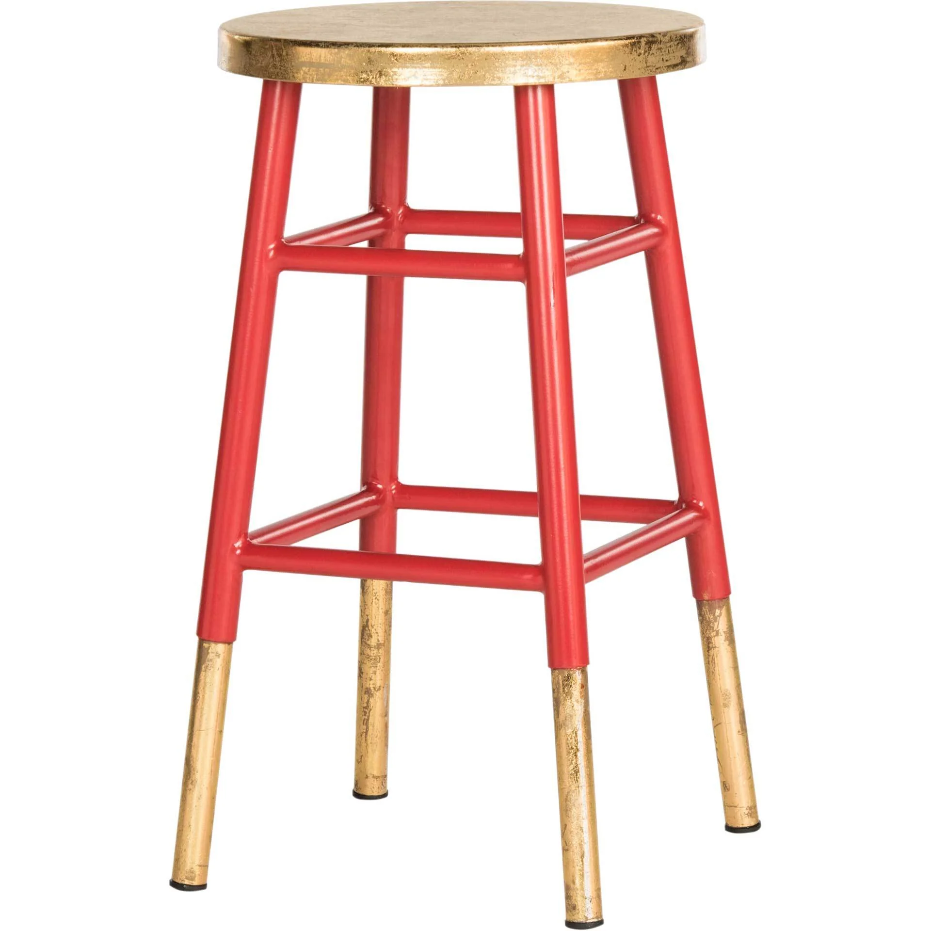 Ema Dipped Gold Leaf Bar Stool Red - Image 4