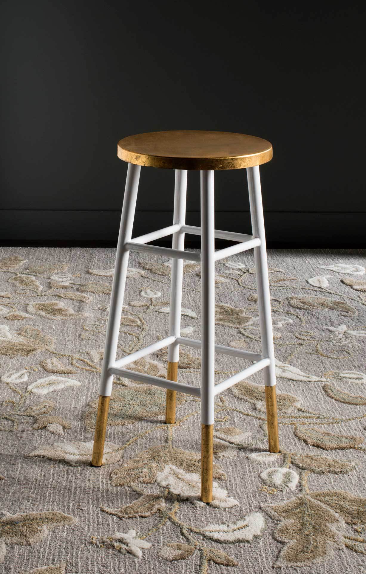 Ema Dipped Gold Leaf Bar Stool White - Image 3