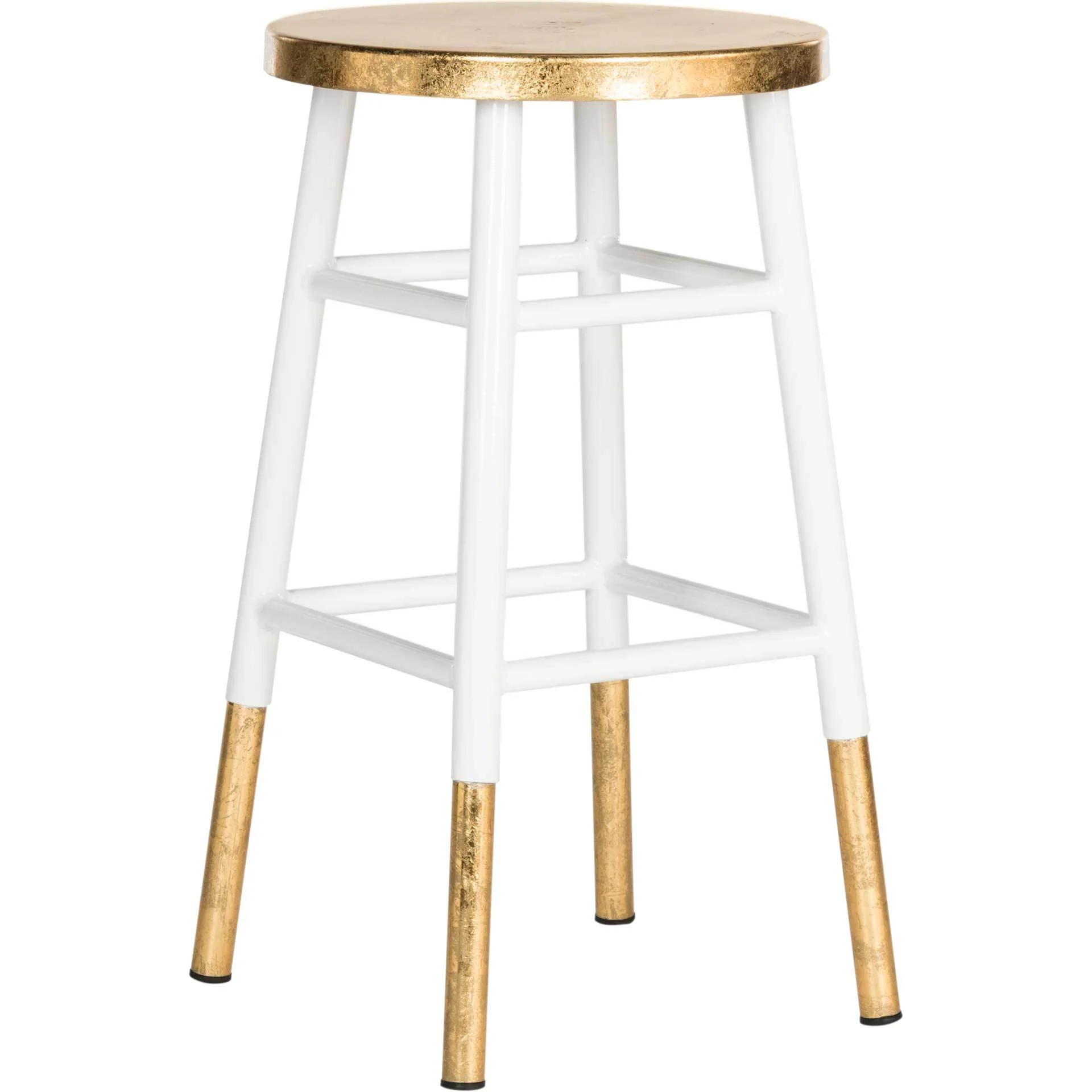 Ema Dipped Gold Leaf Bar Stool White - Image 4