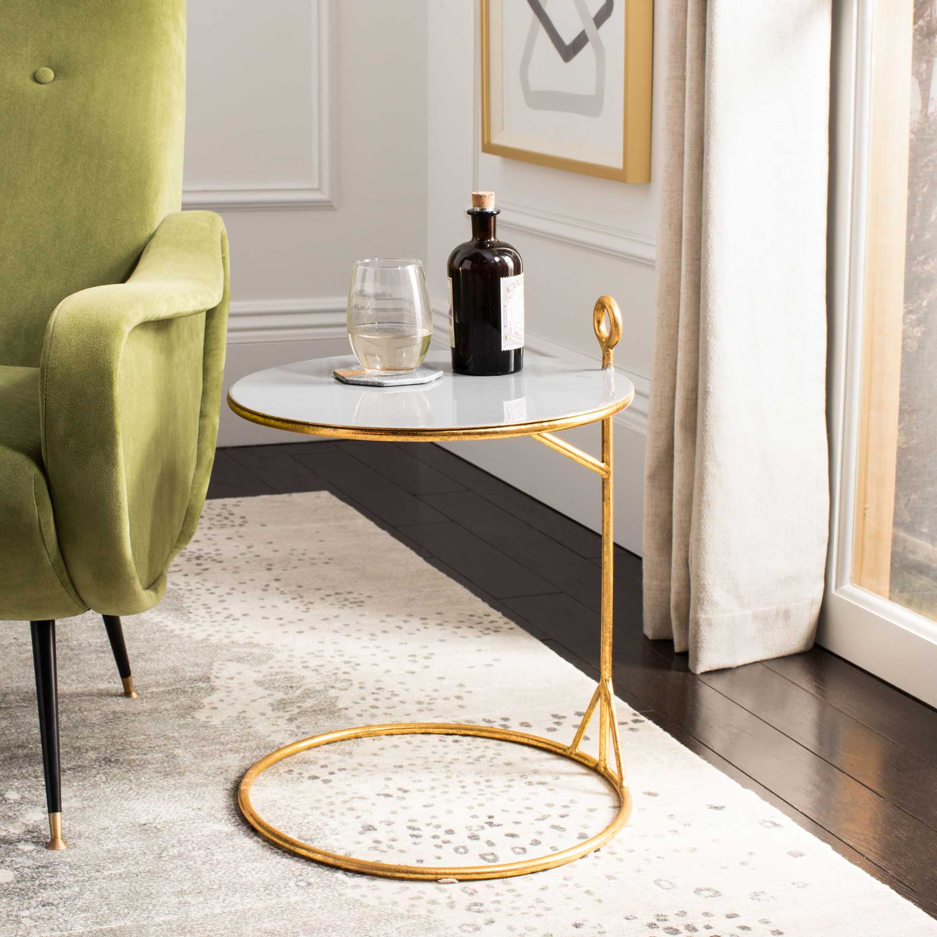 Emanate Round C Table Gray/Gold - Image 9