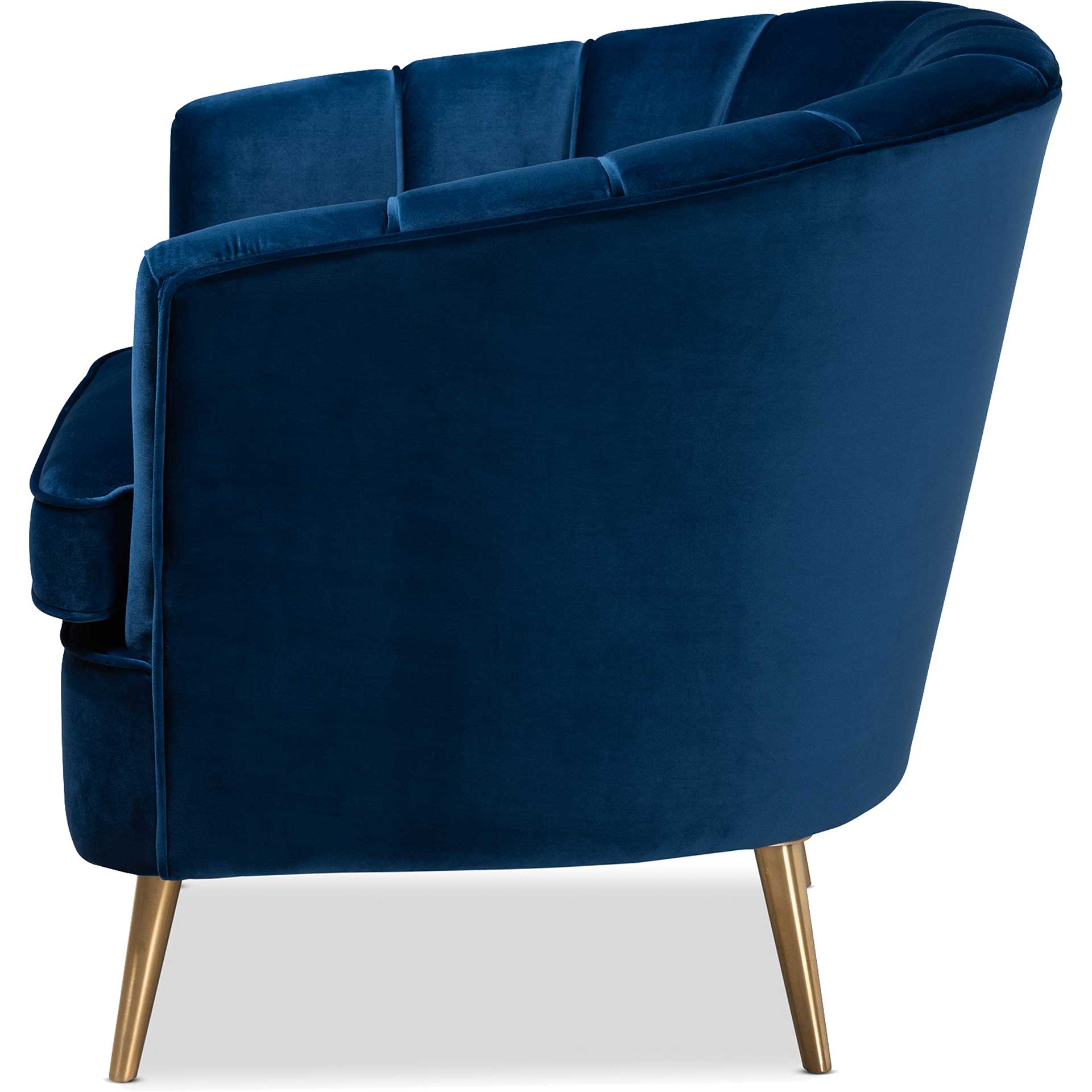 Emara Velvet Fabric Upholstered Chair Blue/Gold - Image 3