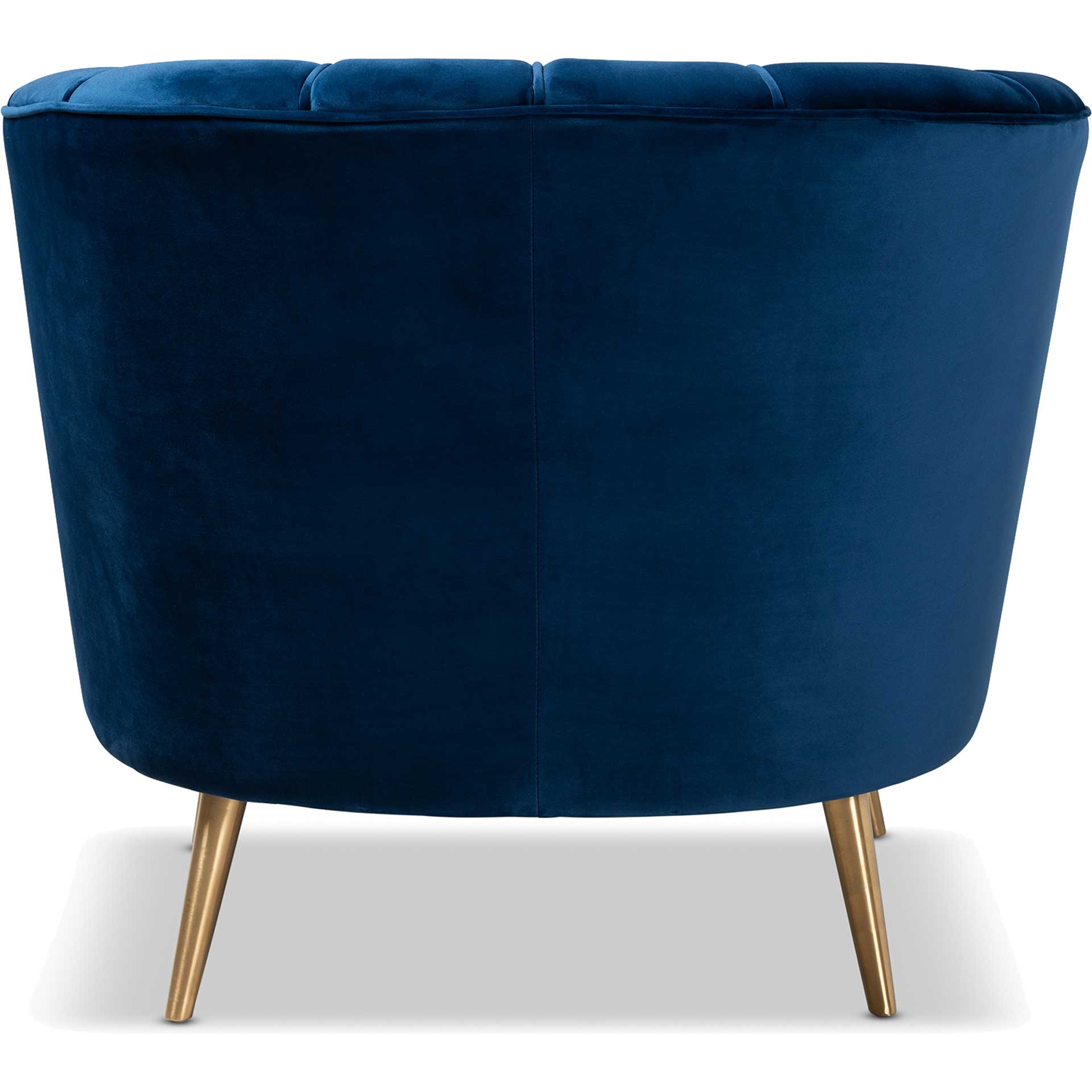 Emara Velvet Fabric Upholstered Chair Blue/Gold - Image 4