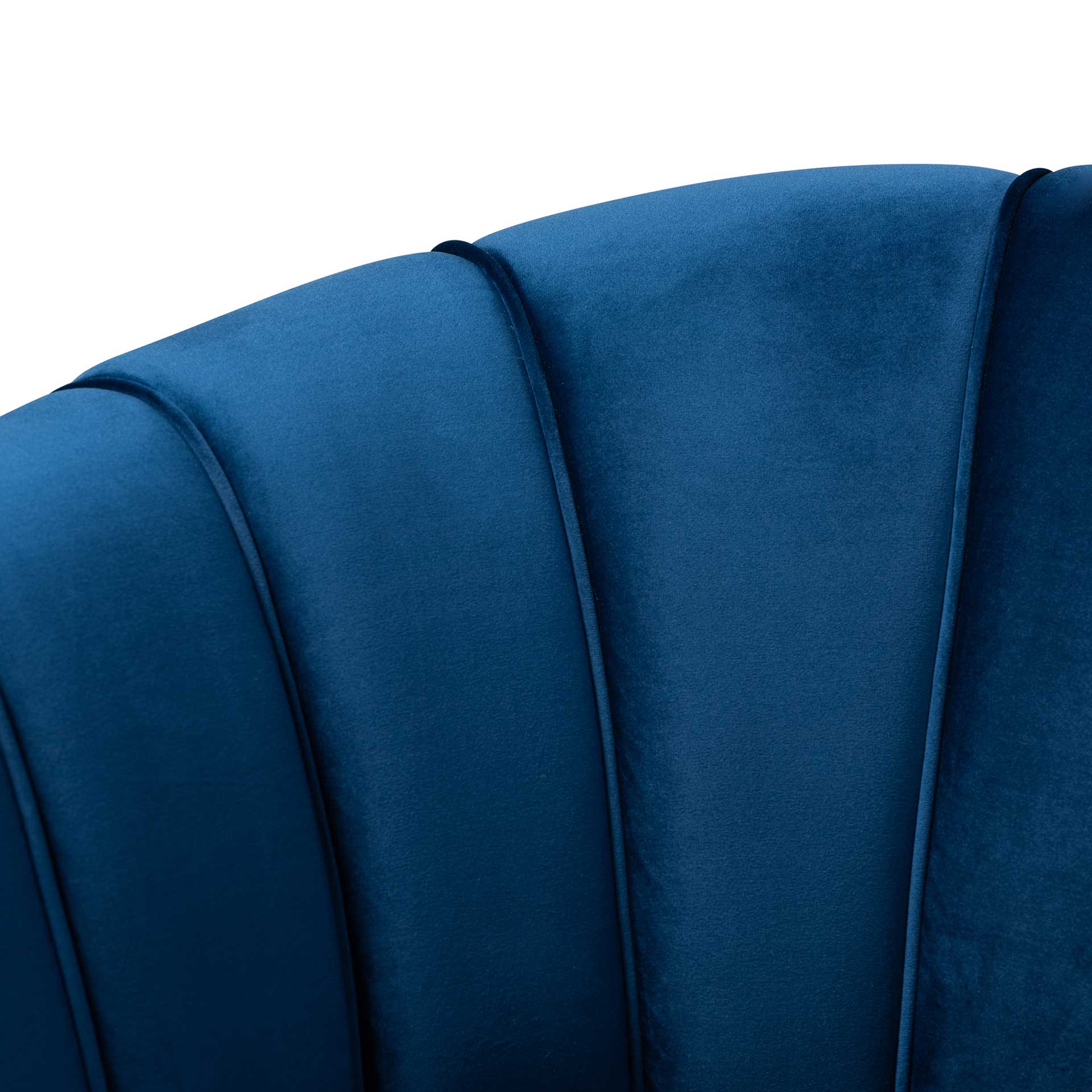 Emara Velvet Fabric Upholstered Chair Blue/Gold - Image 5