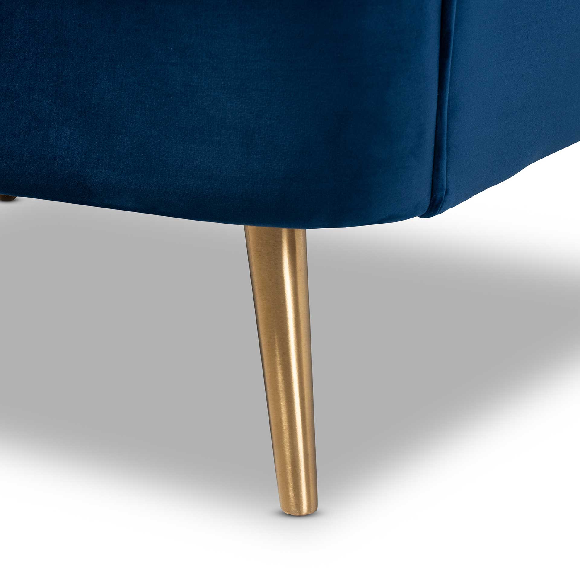 Emara Velvet Fabric Upholstered Chair Blue/Gold - Image 6
