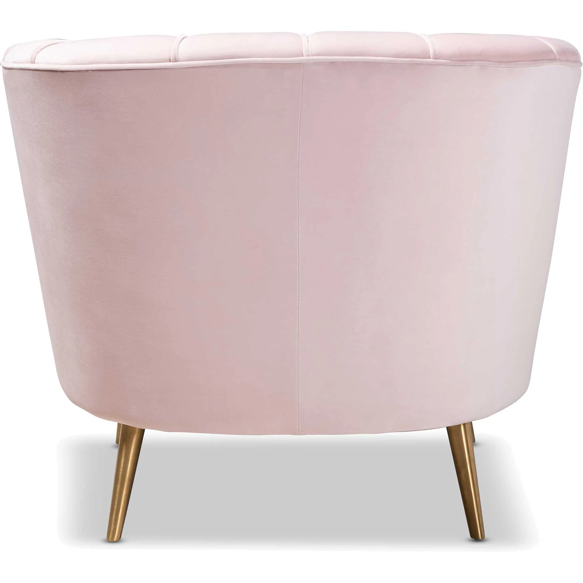Emara Velvet Fabric Upholstered Chair Light Pink/Gold - Image 4