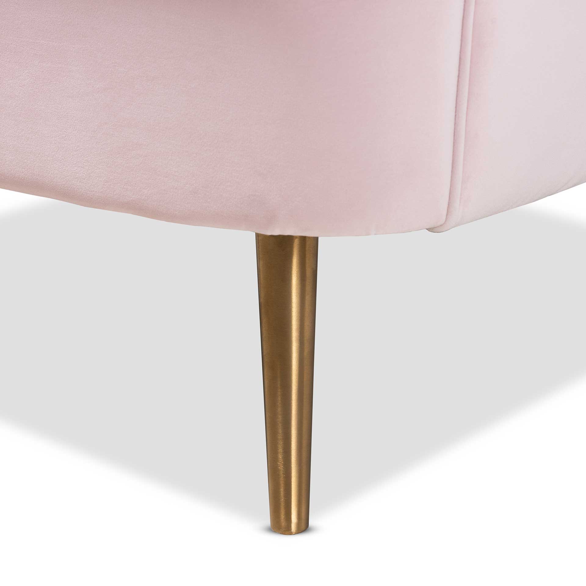 Emara Velvet Fabric Upholstered Chair Light Pink/Gold - Image 6