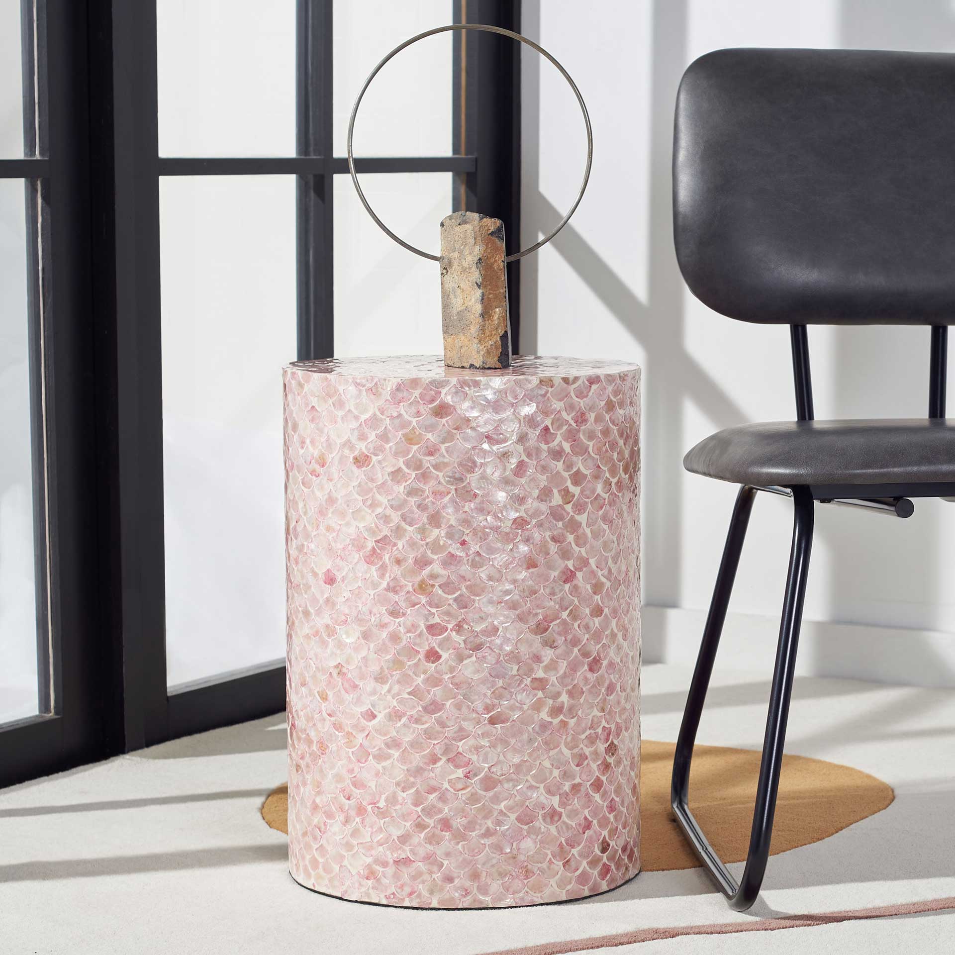 Ember Round Accent Table Dark Pink - Image 3