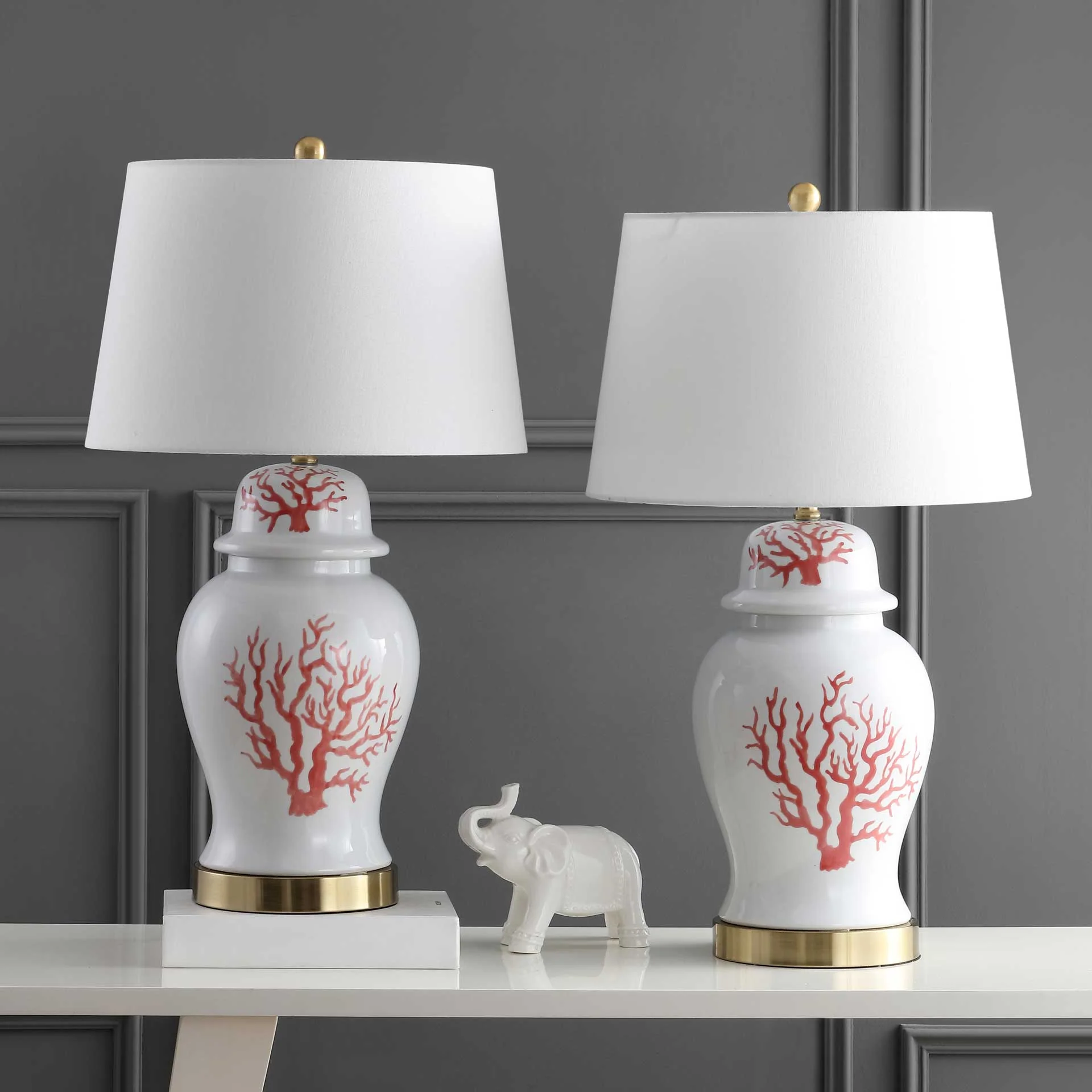 Embrace Table Lamps Red/White (Set of 2) - Image 5