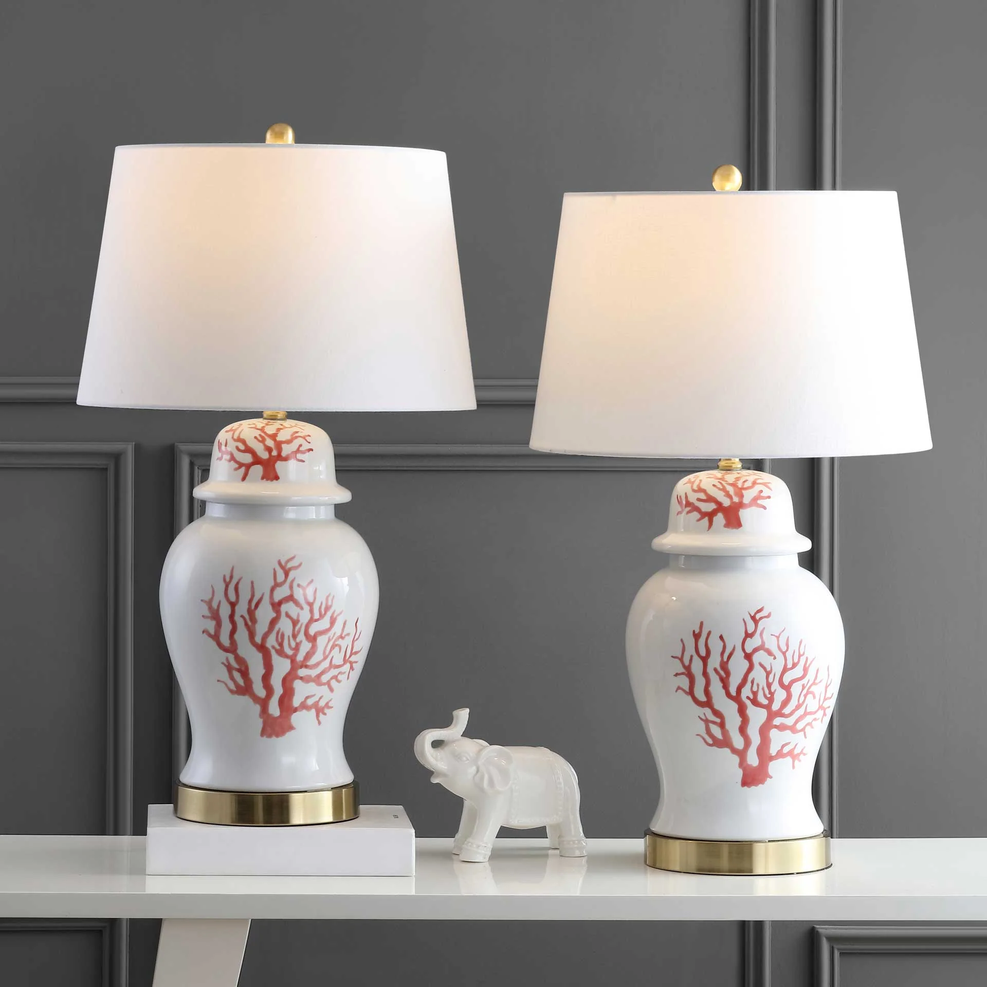 Embrace Table Lamps Red/White (Set of 2) - Image 6