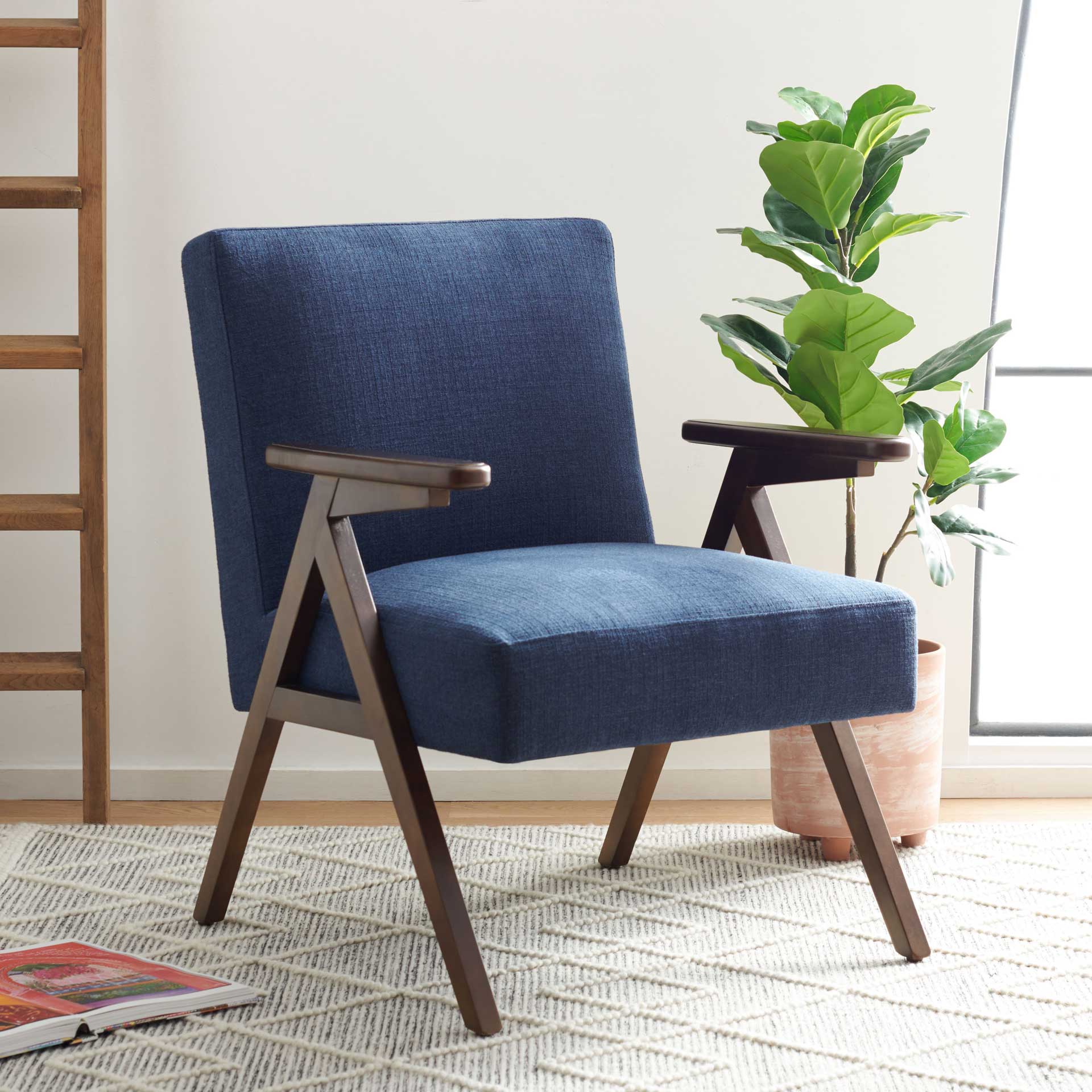 Emery Arm Chair Navy - Image 4