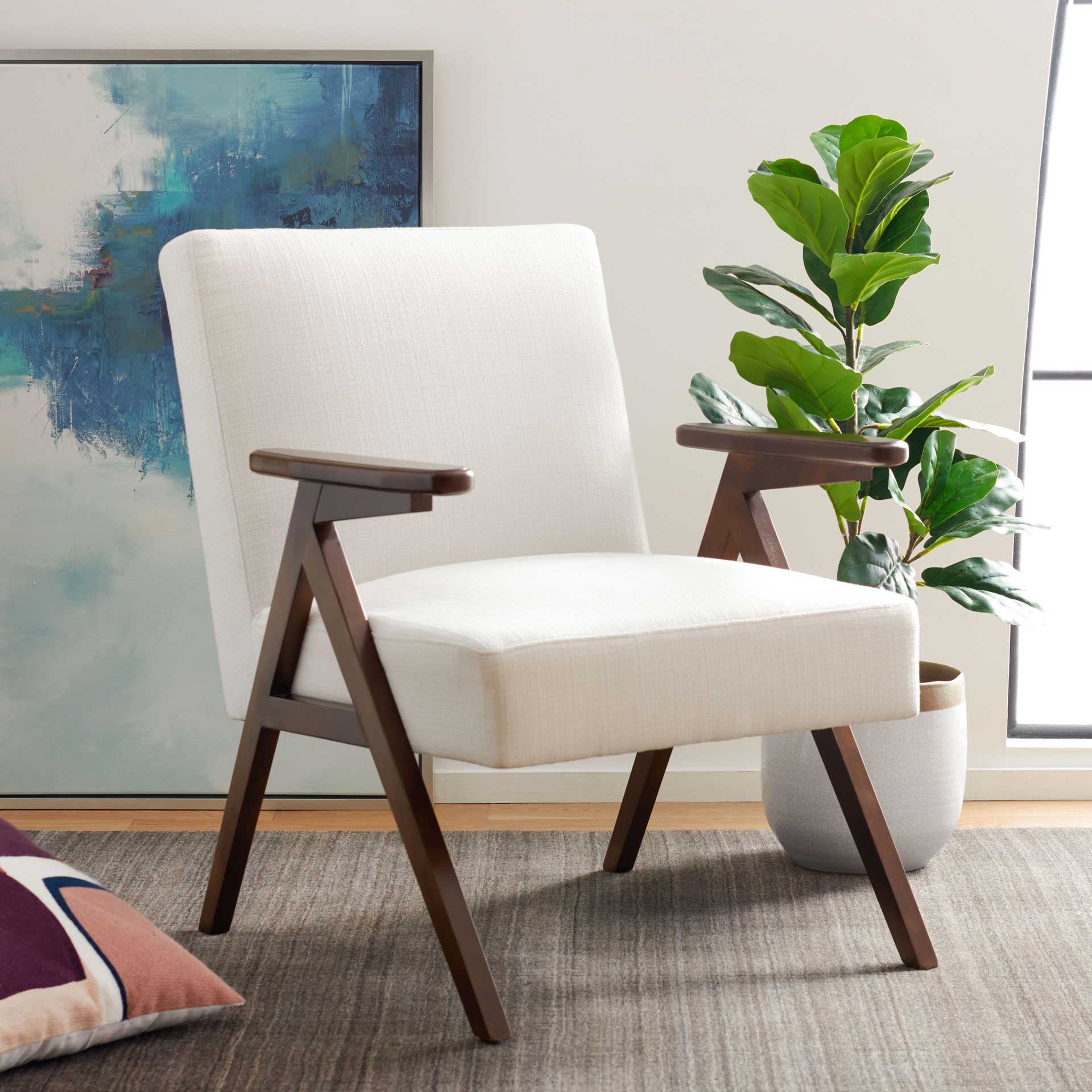 Emery Arm Chair White - Image 4