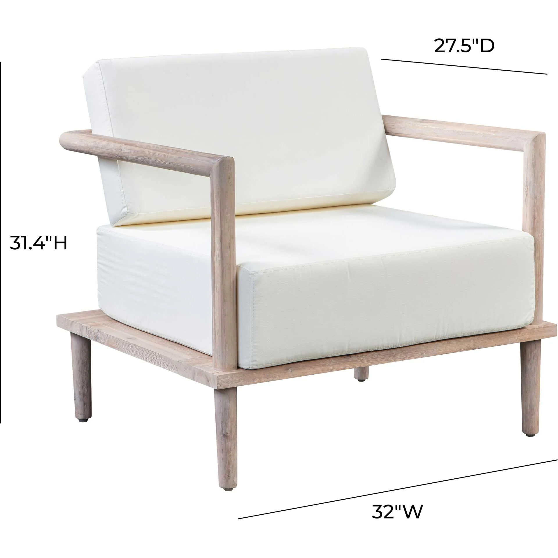 Emery Outdoor Lounge Chair Cream - Image 8