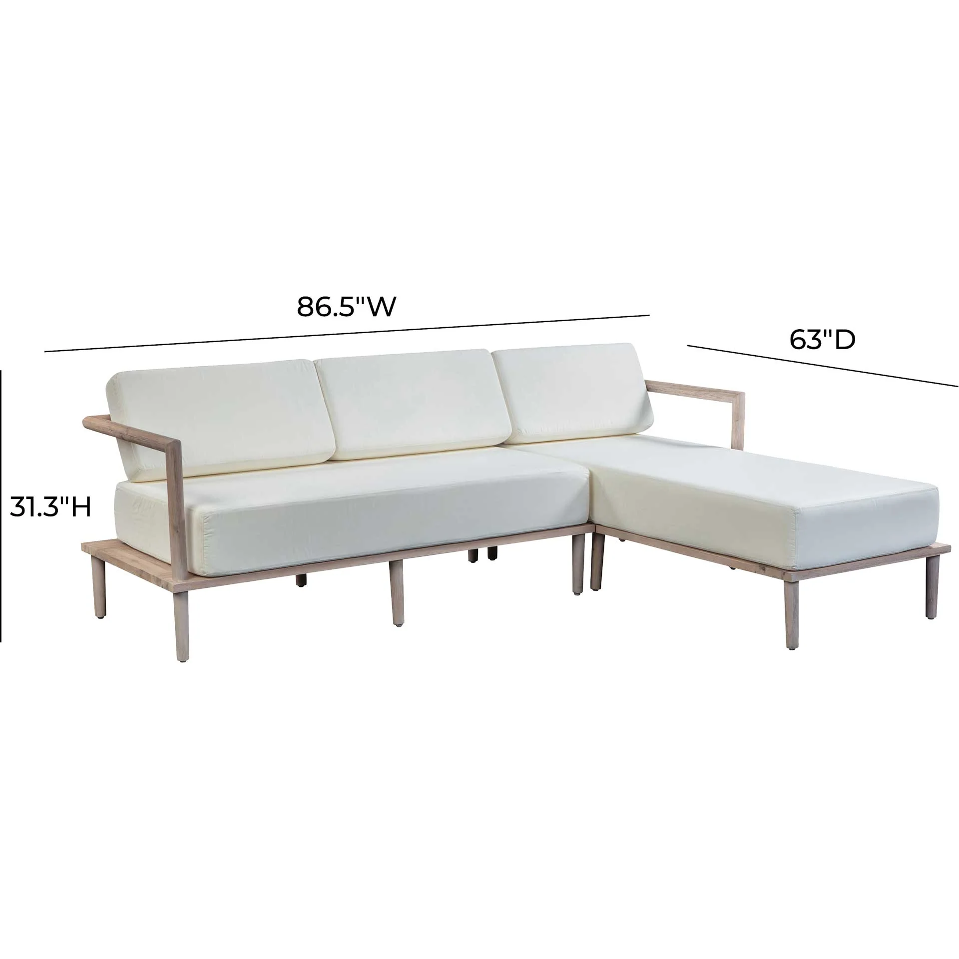 Emery Outdoor Sectional Cream - Image 14