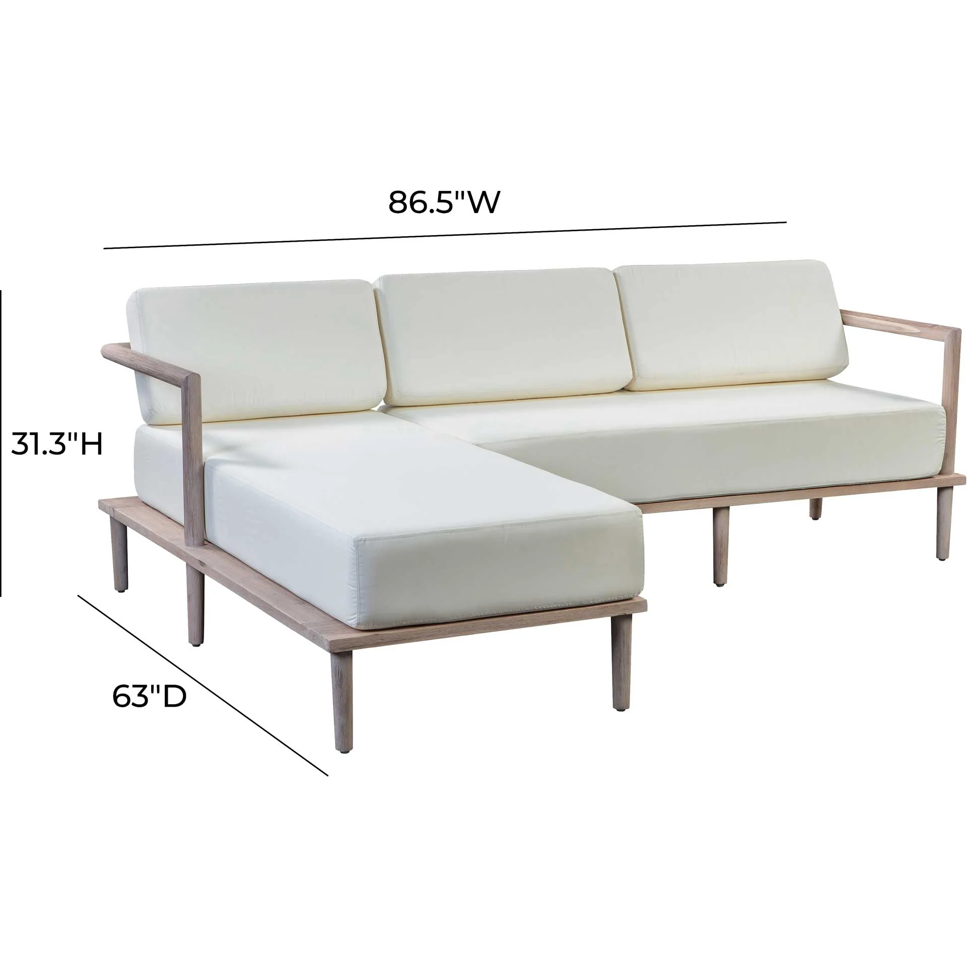 Emery Outdoor Sectional Cream - Image 8
