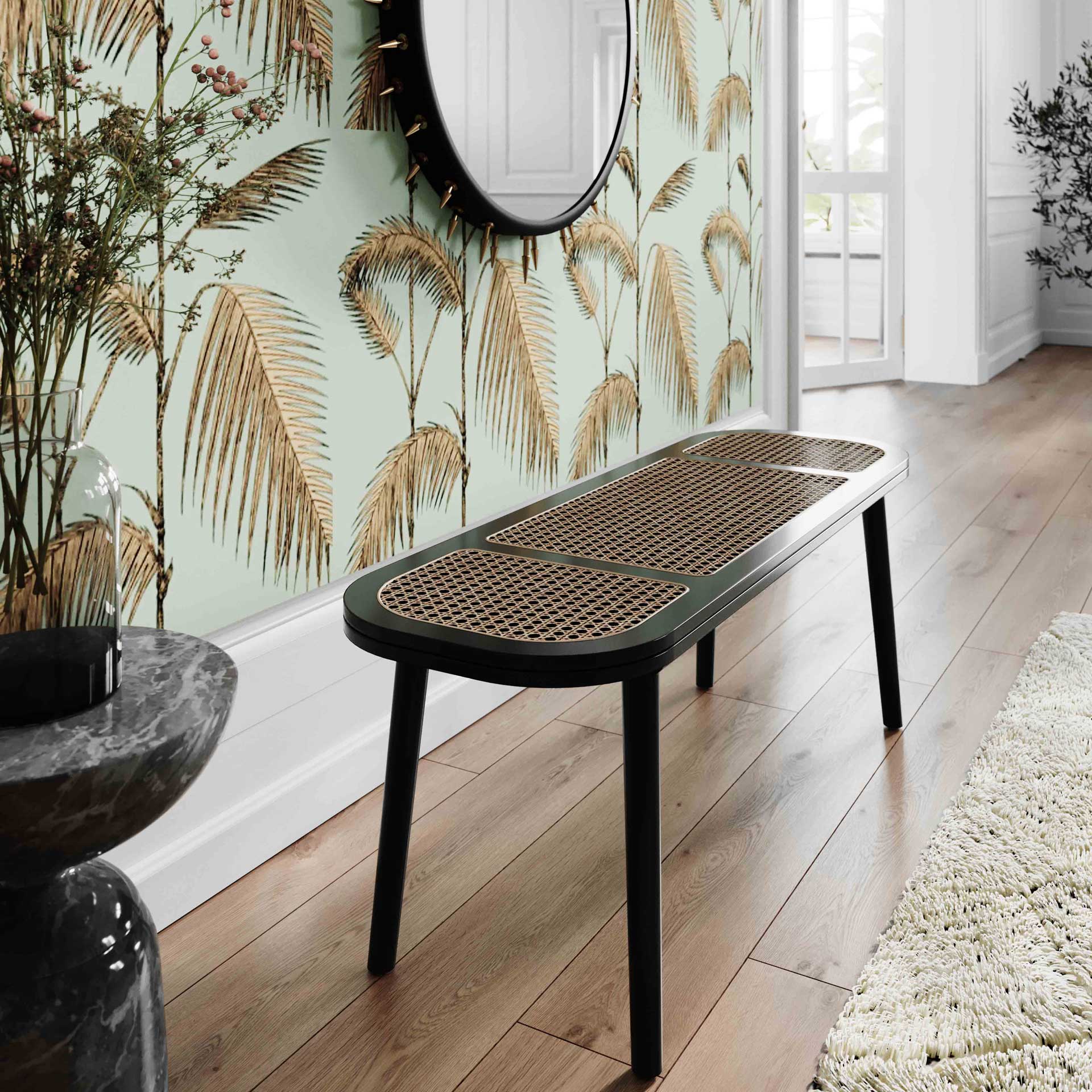 Emilee Cane Bench Black - Image 6