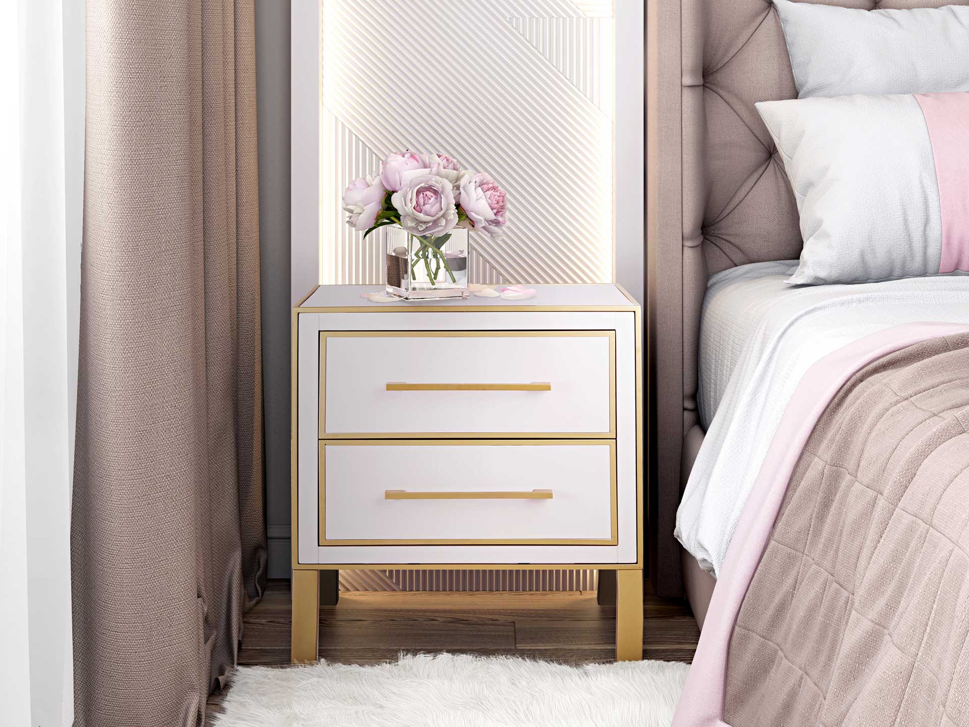 Emirah Lacquer Side Table Pink - Image 10