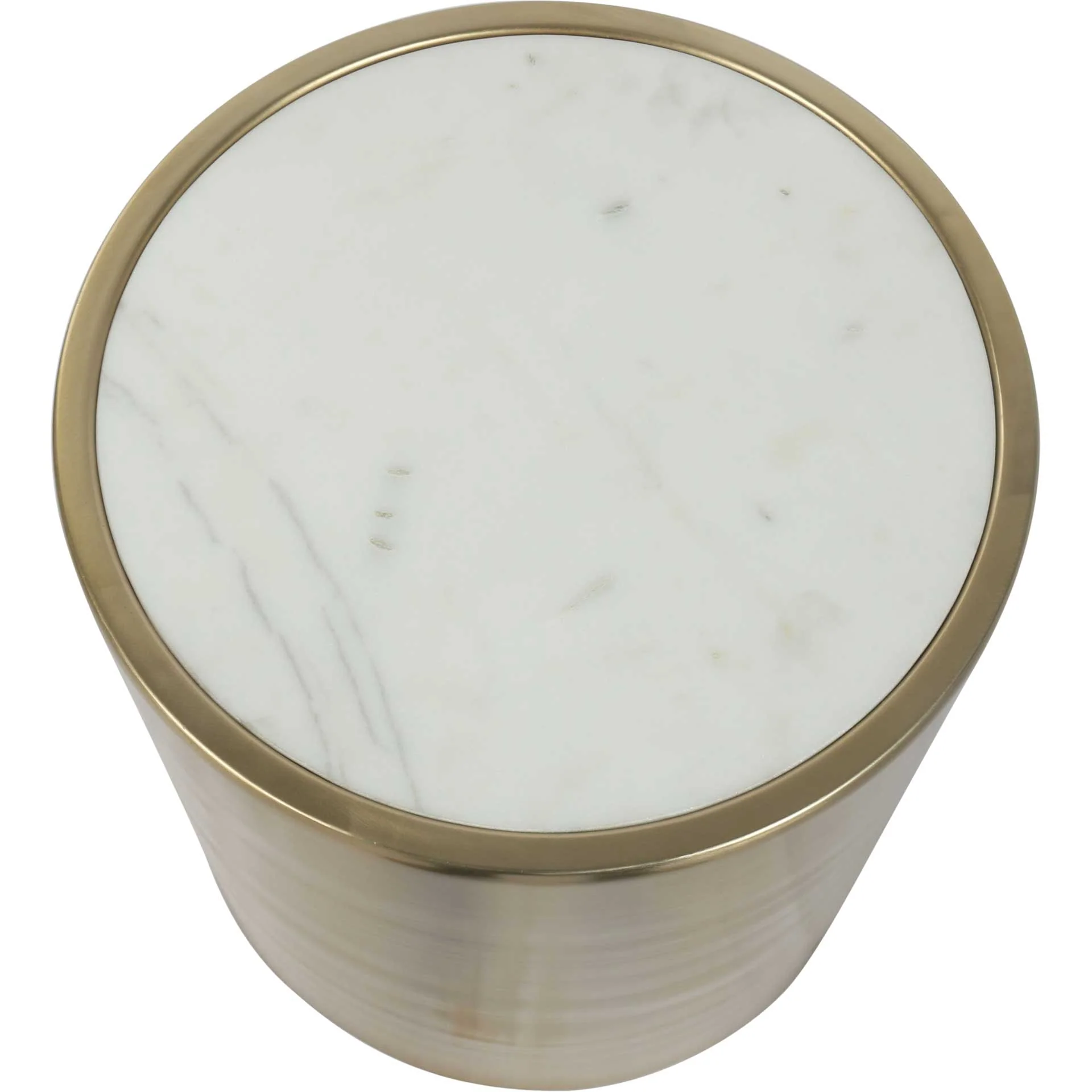 Emma Accent Table White Marble/Brass - Image 3