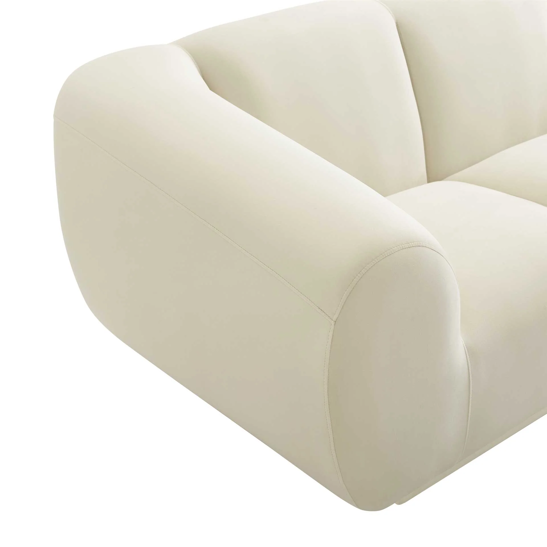 Emme Velvet Sofa Cream - Image 4