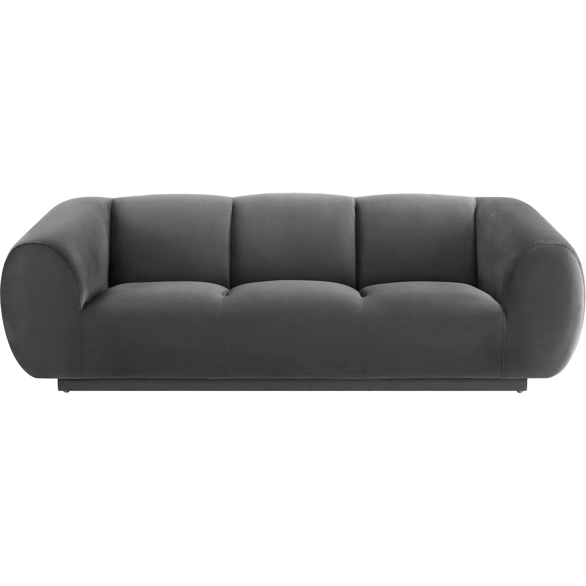 Emme Velvet Sofa Gray - Image 2