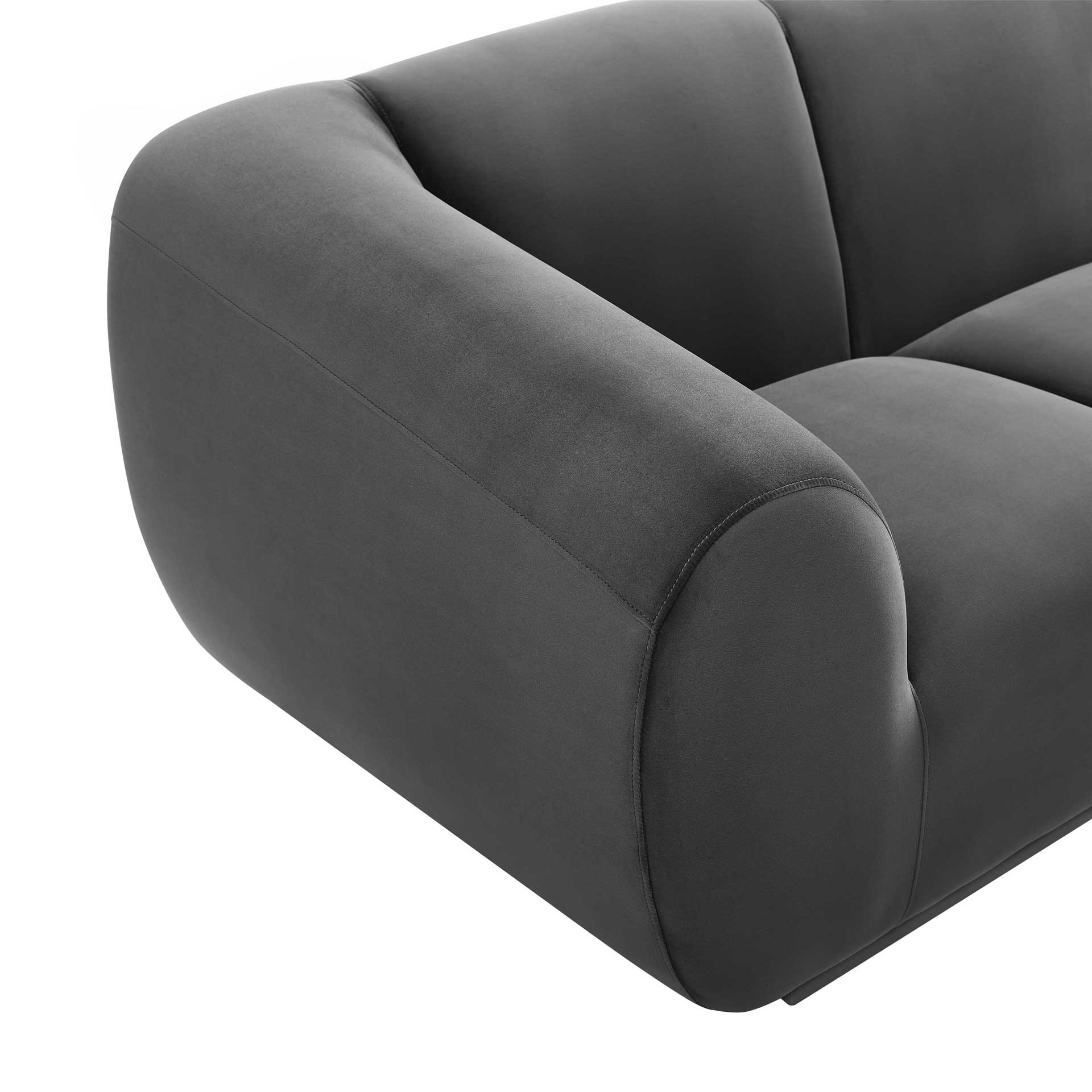 Emme Velvet Sofa Gray - Image 4