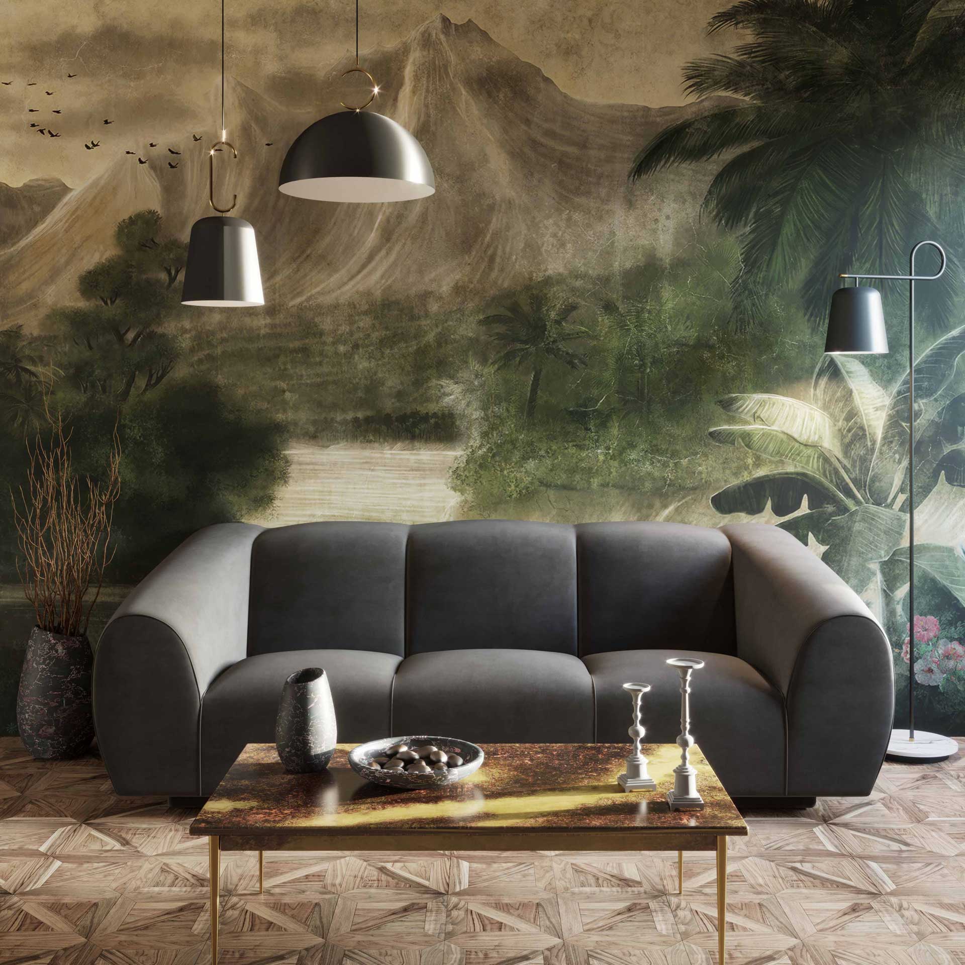 Emme Velvet Sofa Gray - Image 6