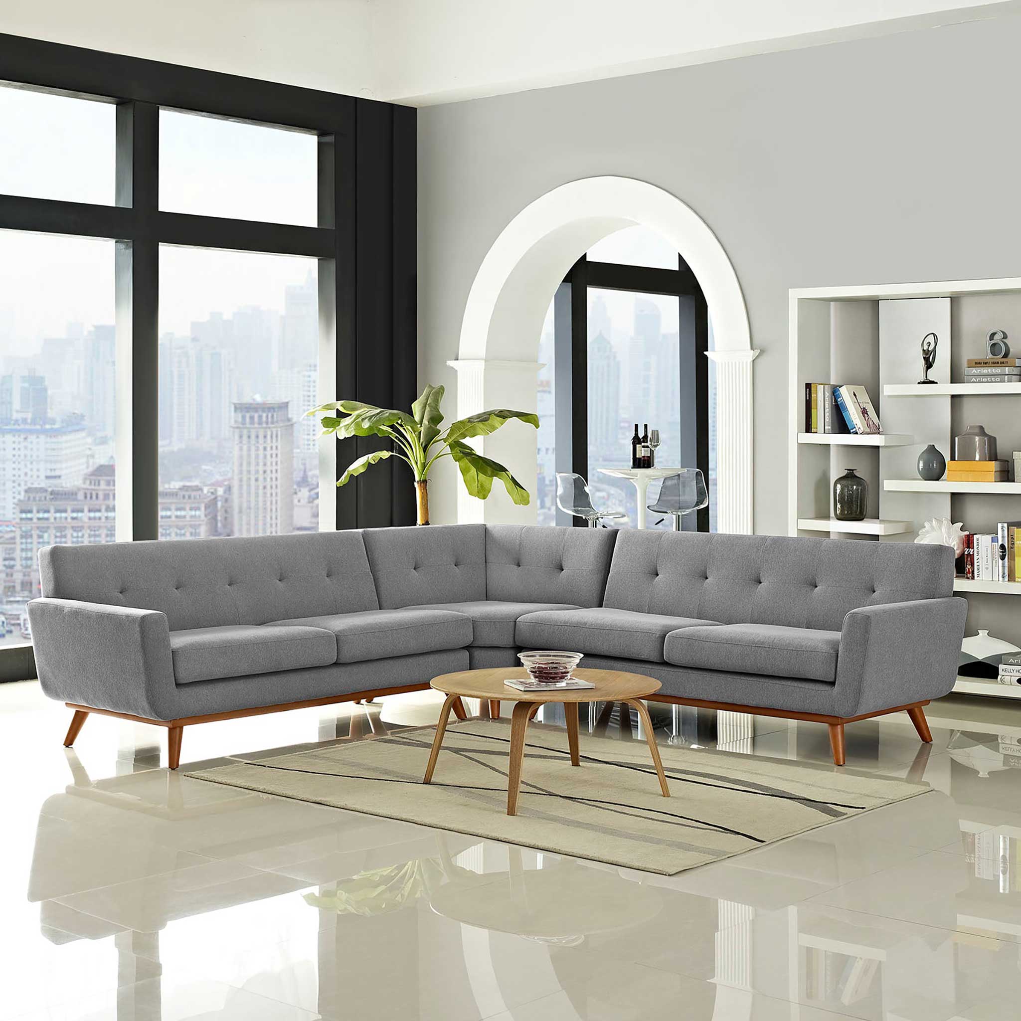 Emory Corner Sectional Sofa Expectation Gray - Image 7