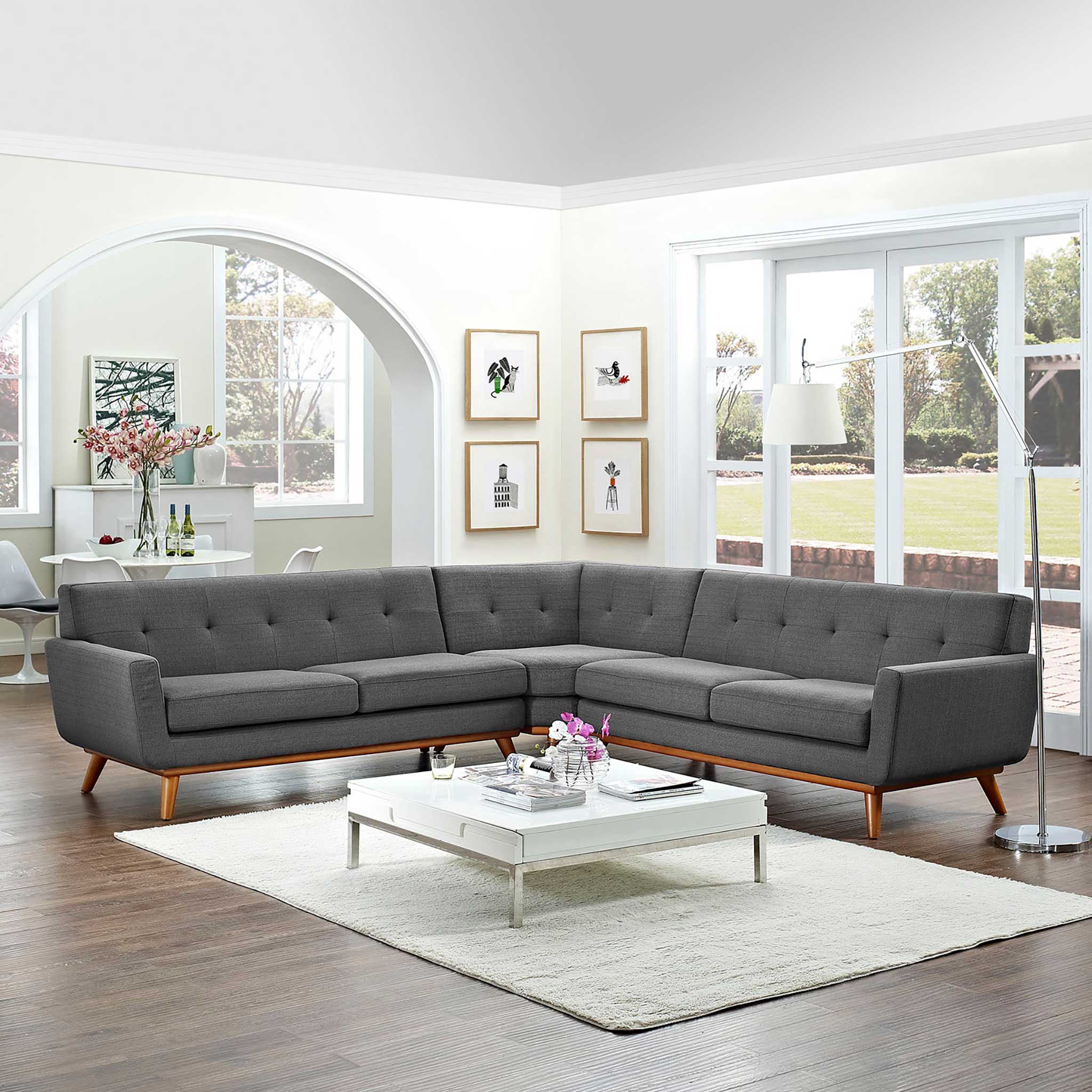 Emory Corner Sectional Sofa Gray - Image 7