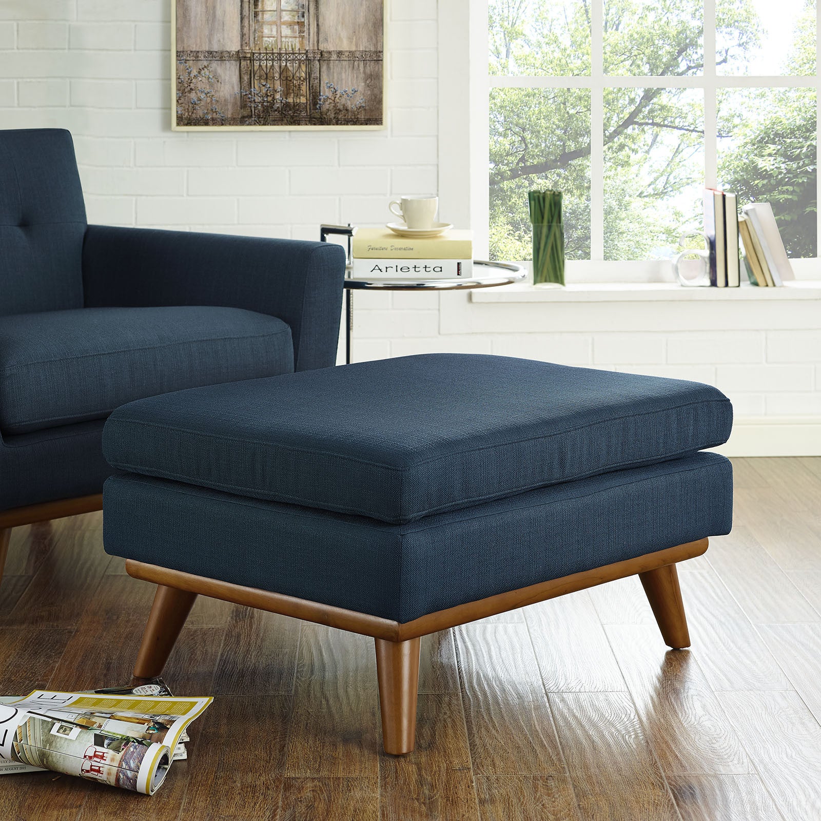 Emory Fabric Ottoman Azure - Image 4