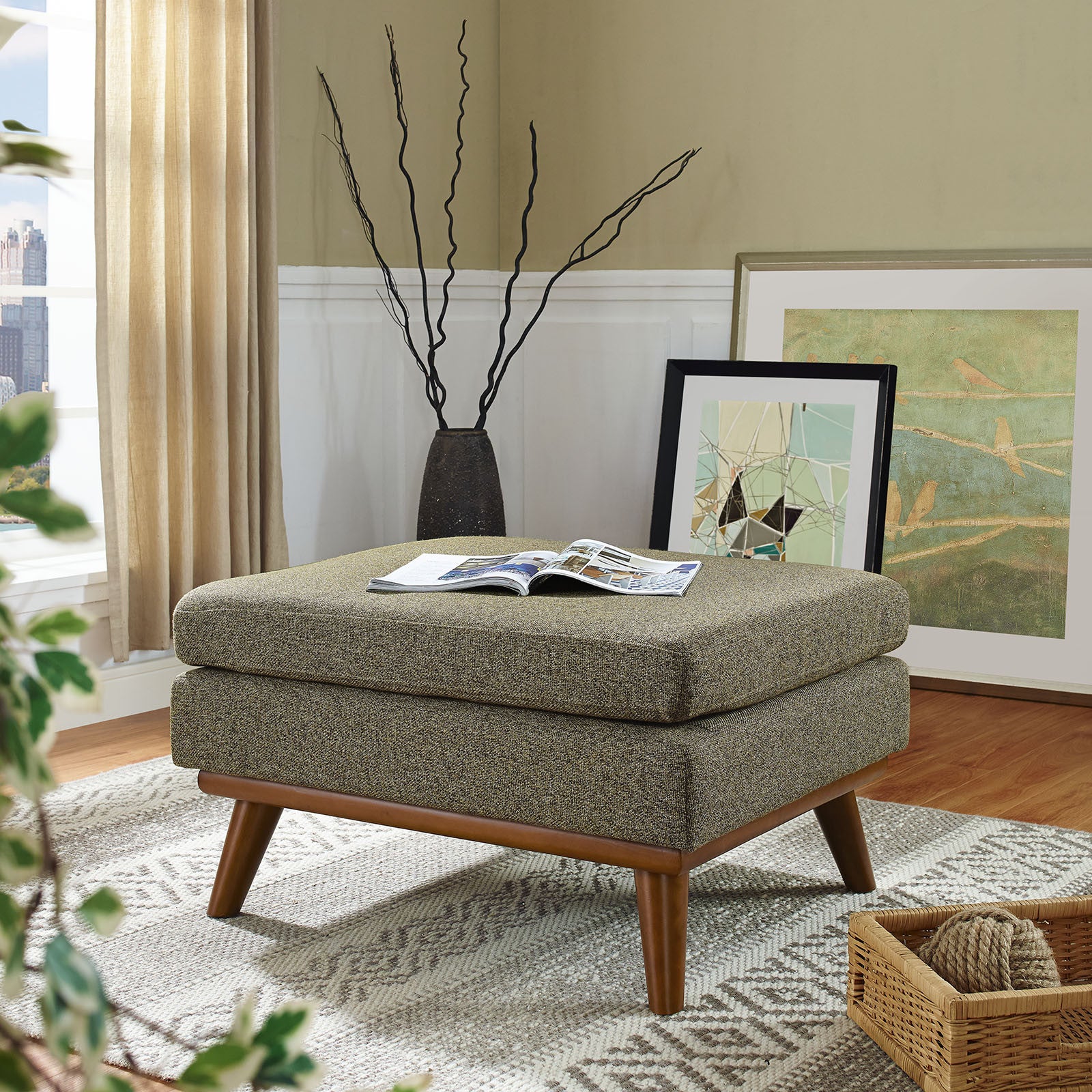 Emory Fabric Ottoman Oatmeal - Image 4