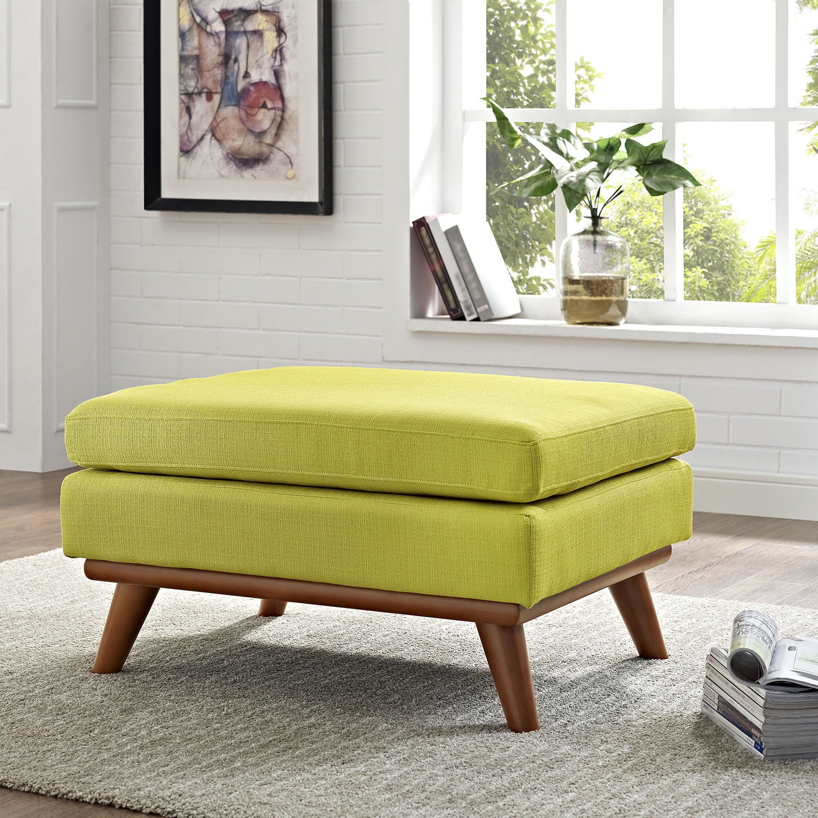 Emory Fabric Ottoman Wheatgrass - Image 4