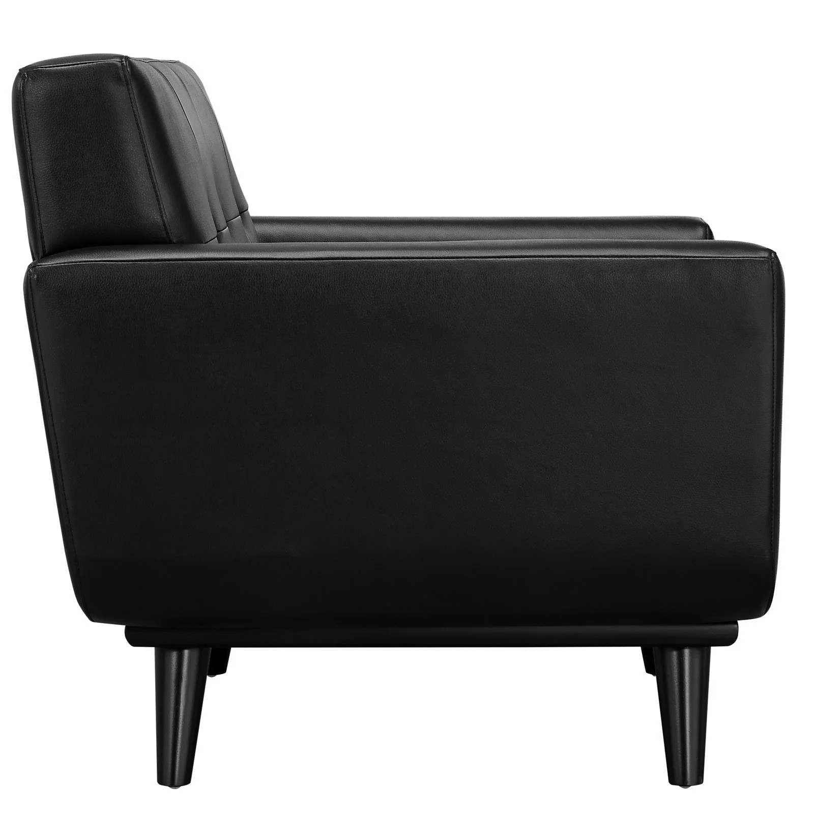 Emory Leather Armchair Black - Image 3
