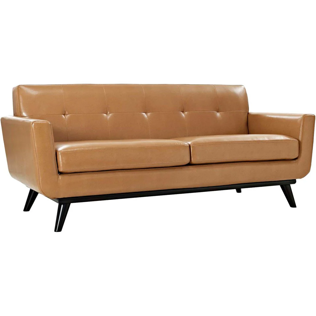 Emory Leather Loveseat Tan - Image 2
