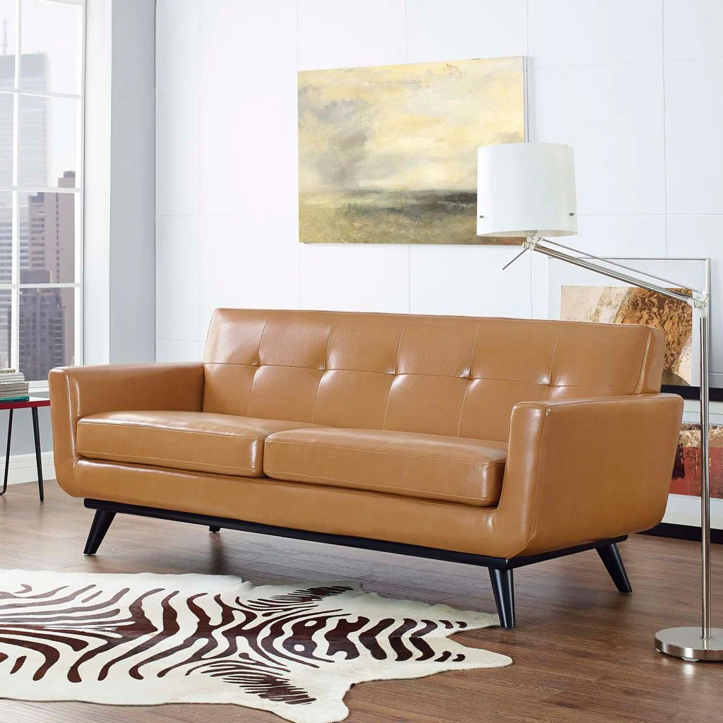 Emory Leather Loveseat Tan - Image 4