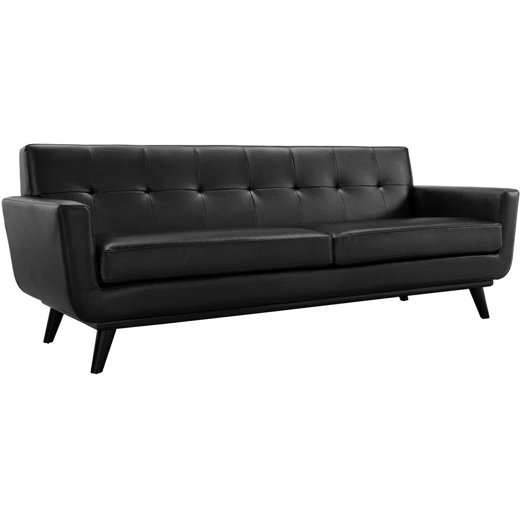 Emory Leather Sofa Black - Image 2