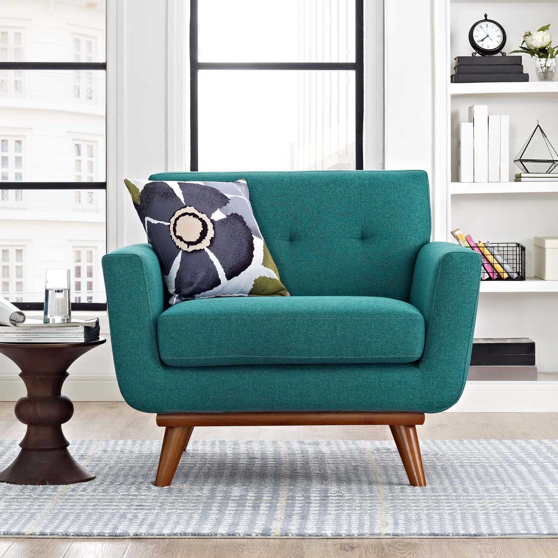 Emory Upholstered Armchair Teal - Image 5
