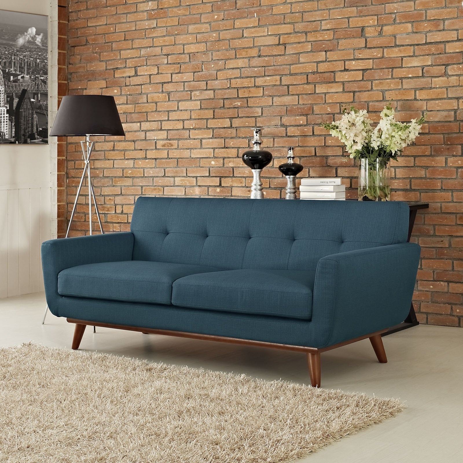 Emory Upholstered Loveseat Azure - Image 4