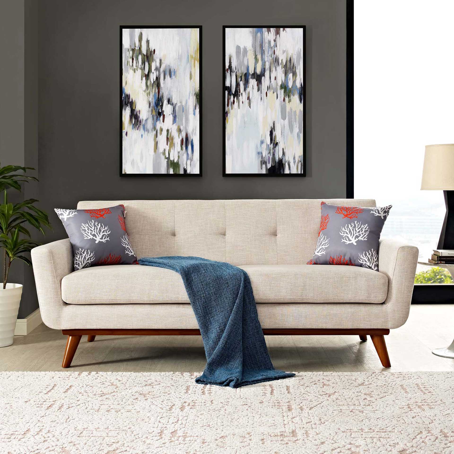 Emory Upholstered Loveseat Beige - Image 4
