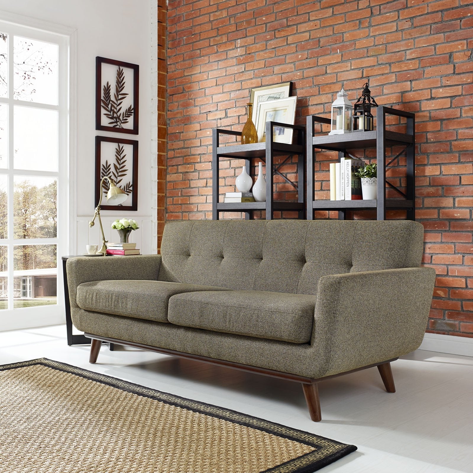 Emory Upholstered Loveseat Oatmeal - Image 4