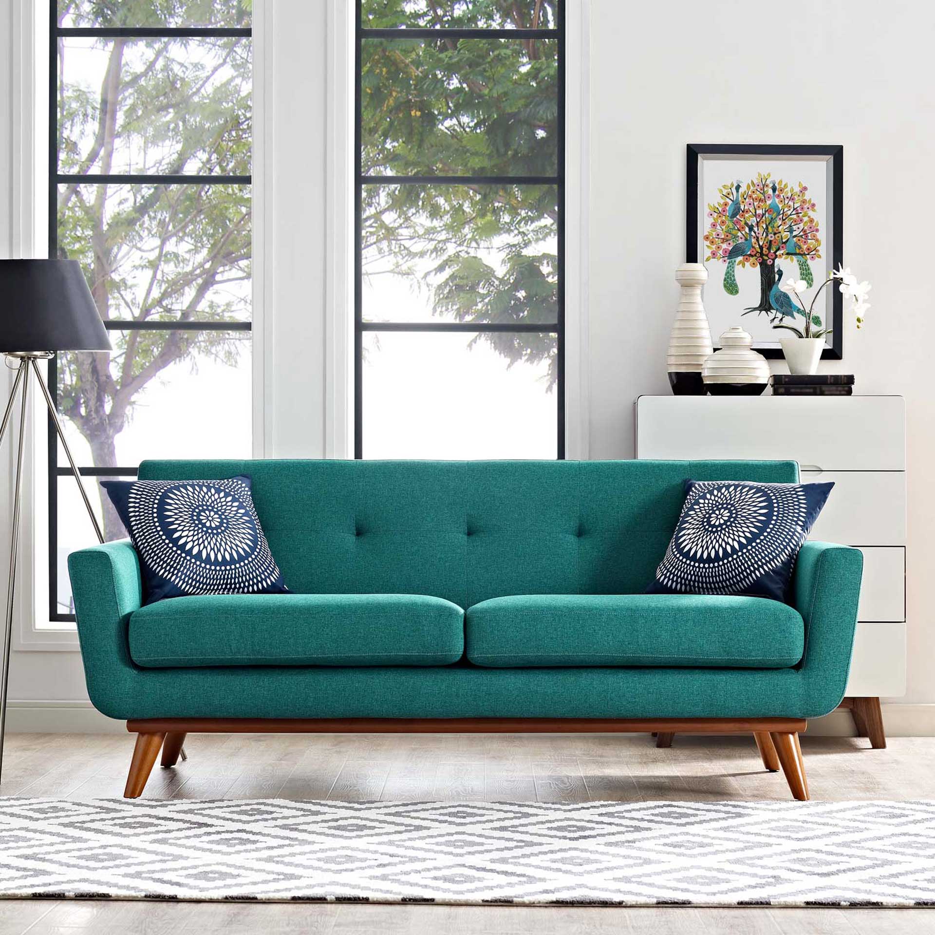 Emory Upholstered Loveseat Teal - Image 4