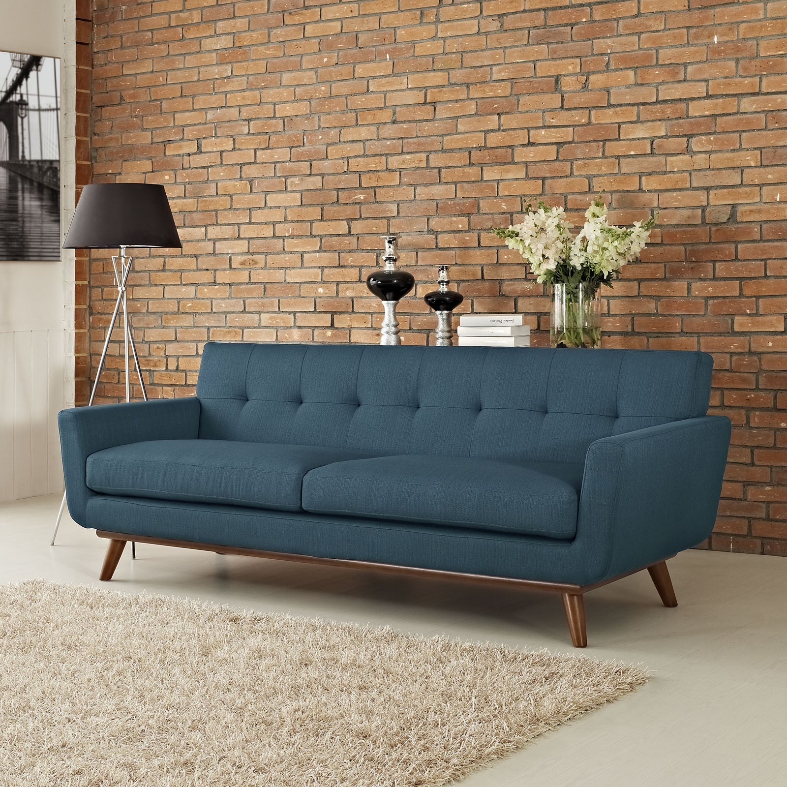 Emory Upholstered Sofa Azure - Image 4